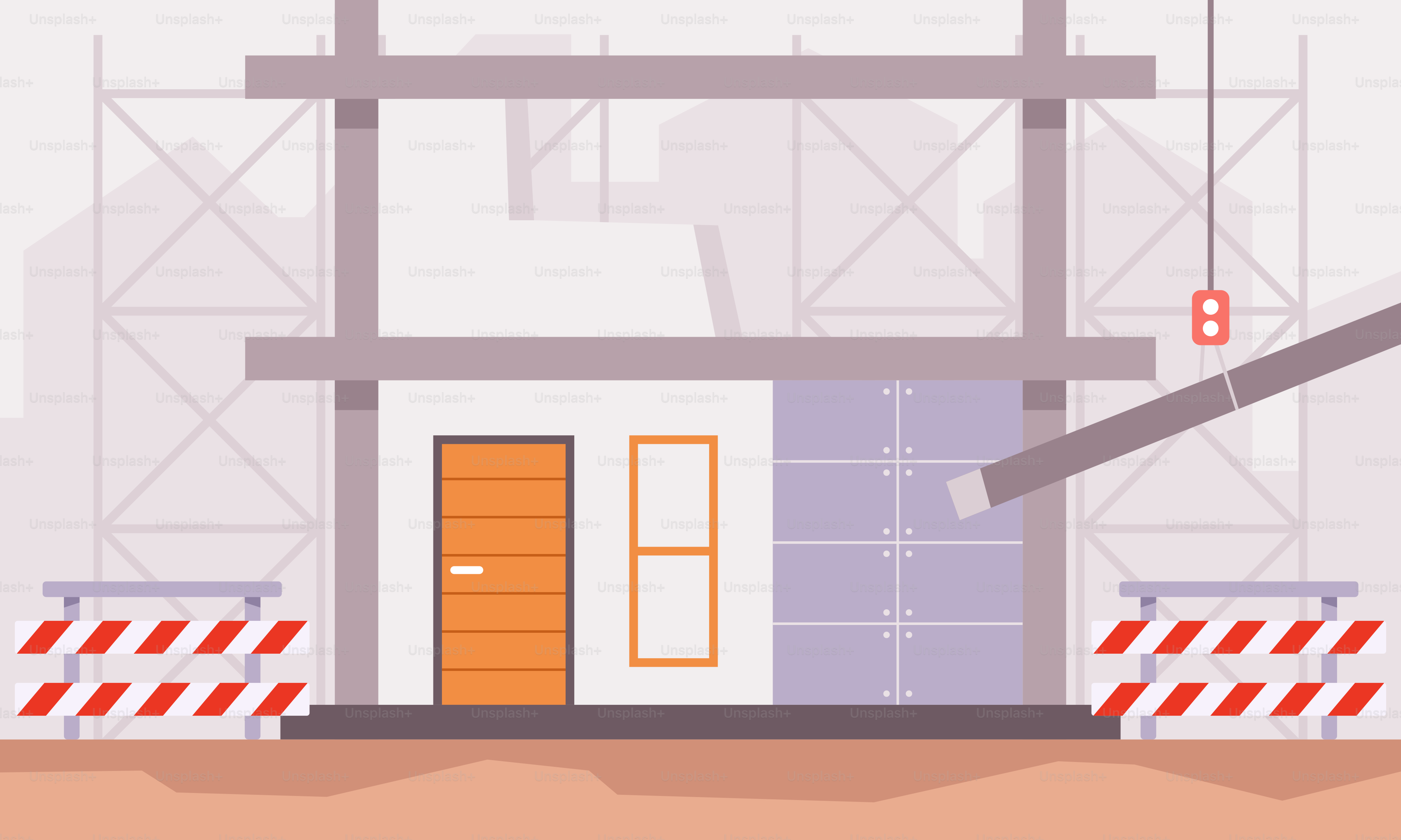 A building under construction with a crane on top of it