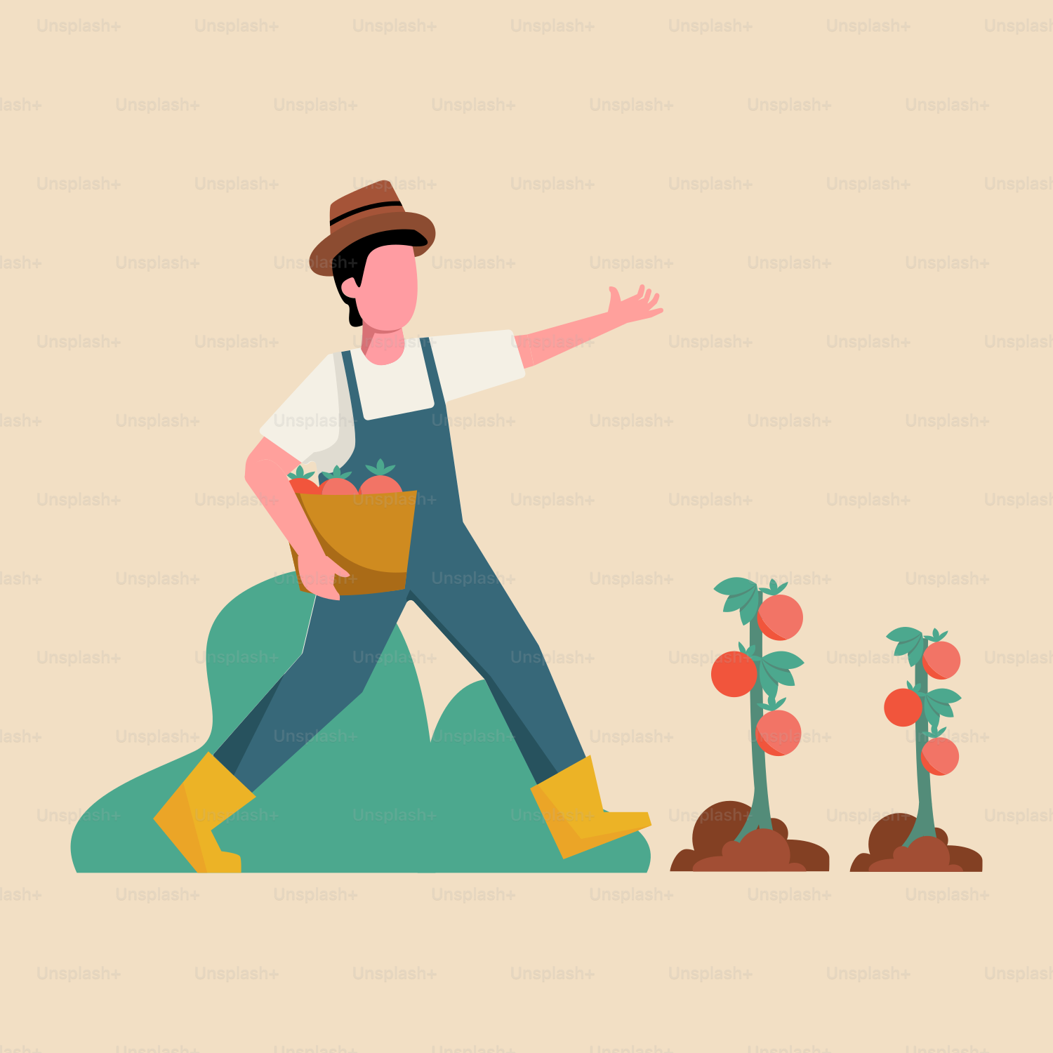 A man standing in front of a row of trees