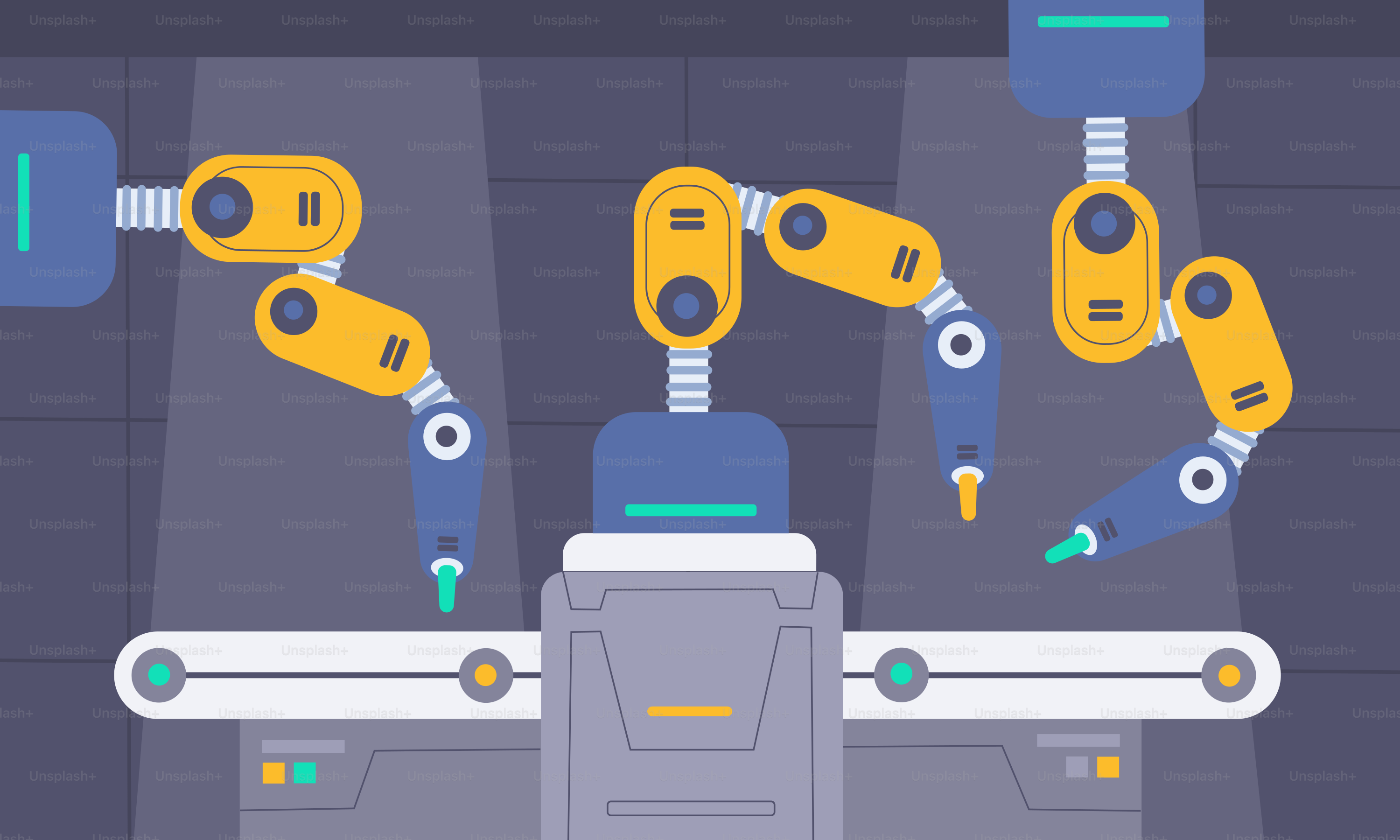 A group of robots moving around a room