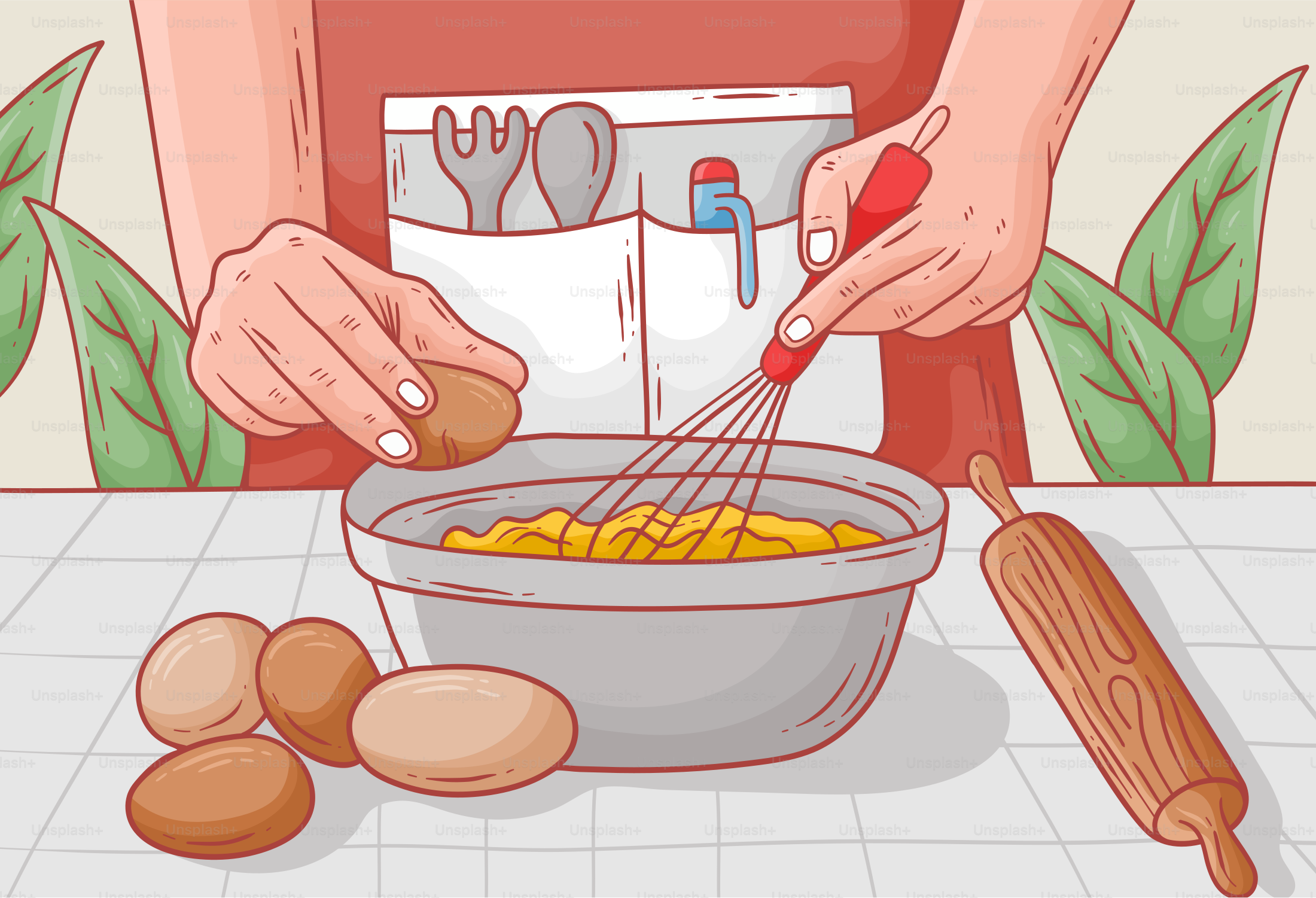 A person mixing a bowl of food with a whisk