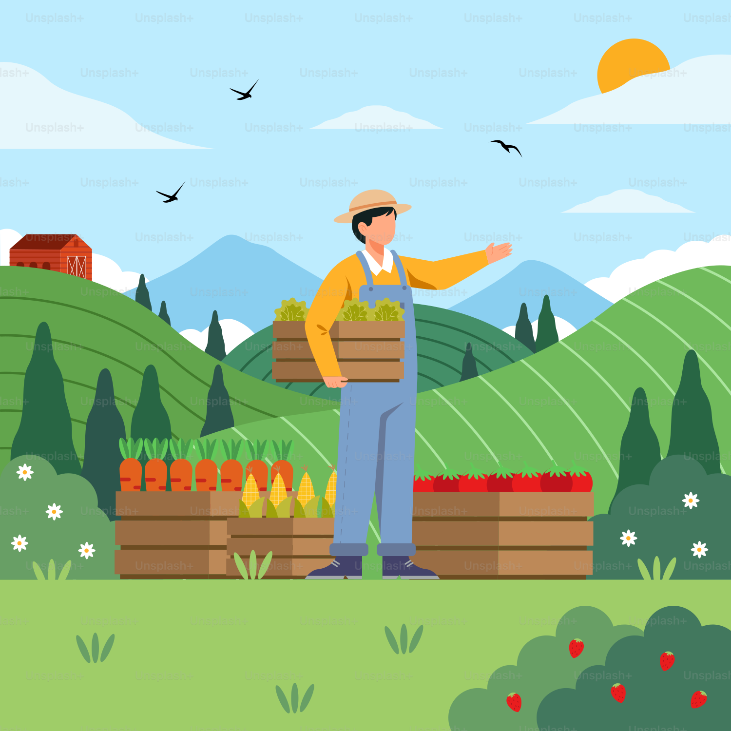 Un uomo in piedi in mezzo a un campo