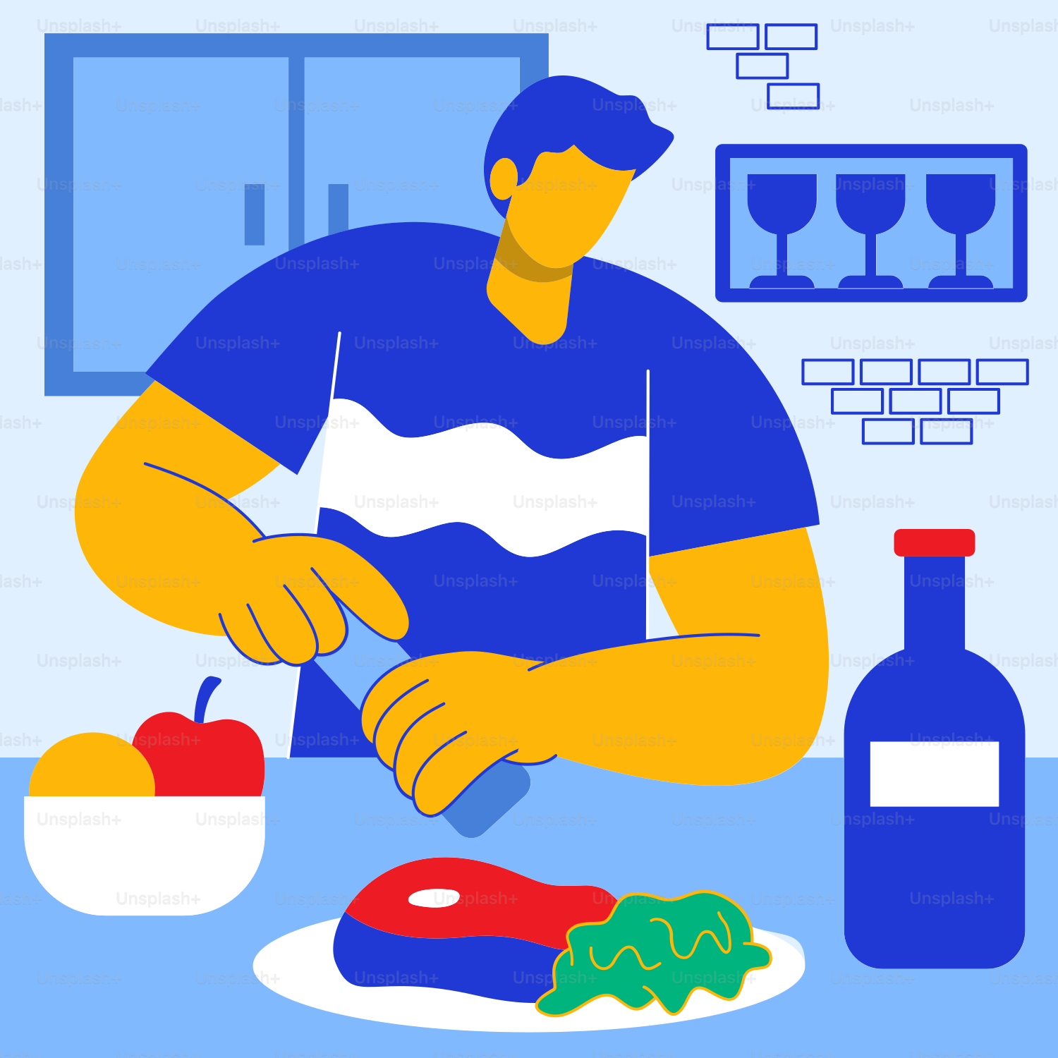 Un hombre está preparando una comida en la cocina