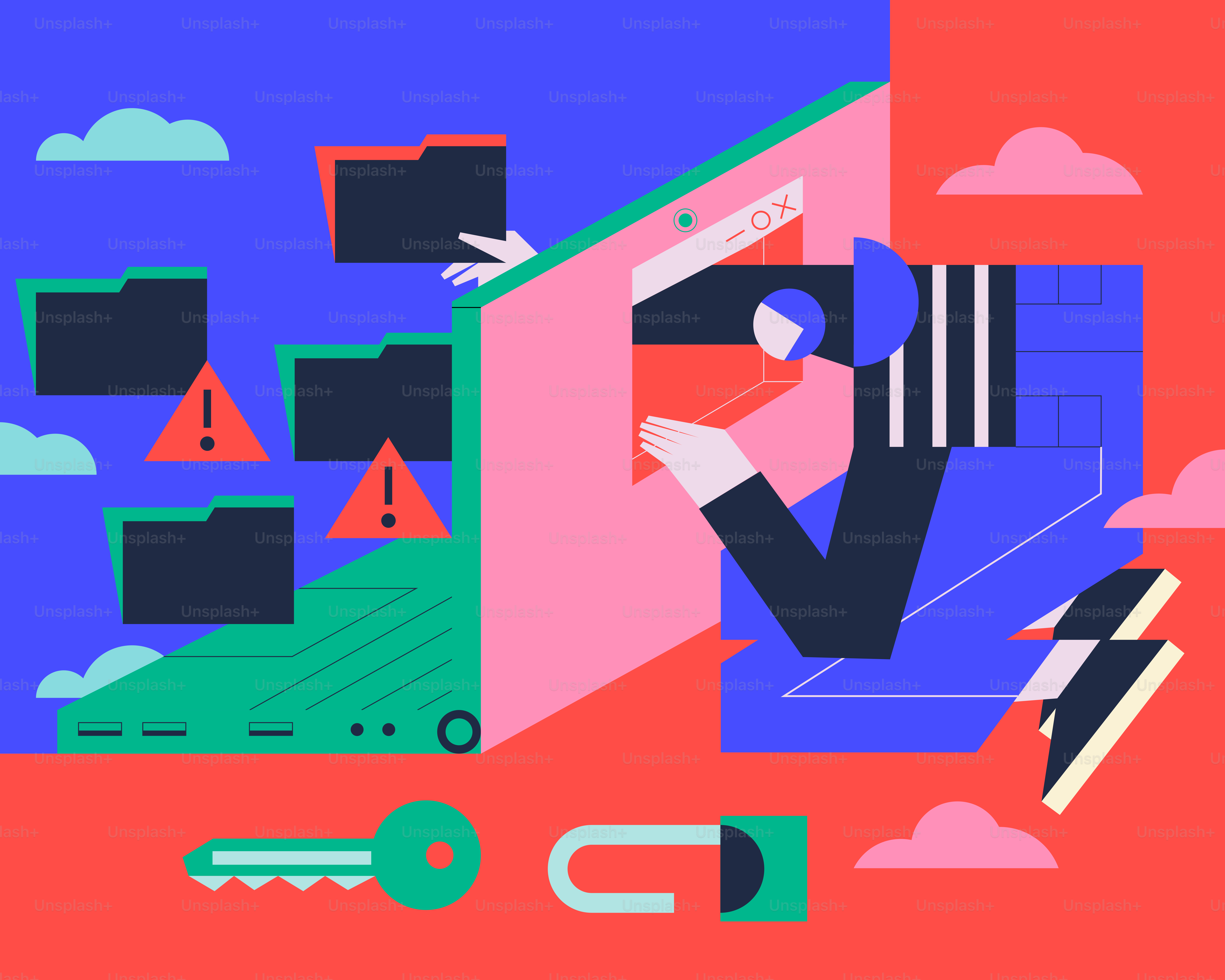 A person holding a phone in front of a colorful background