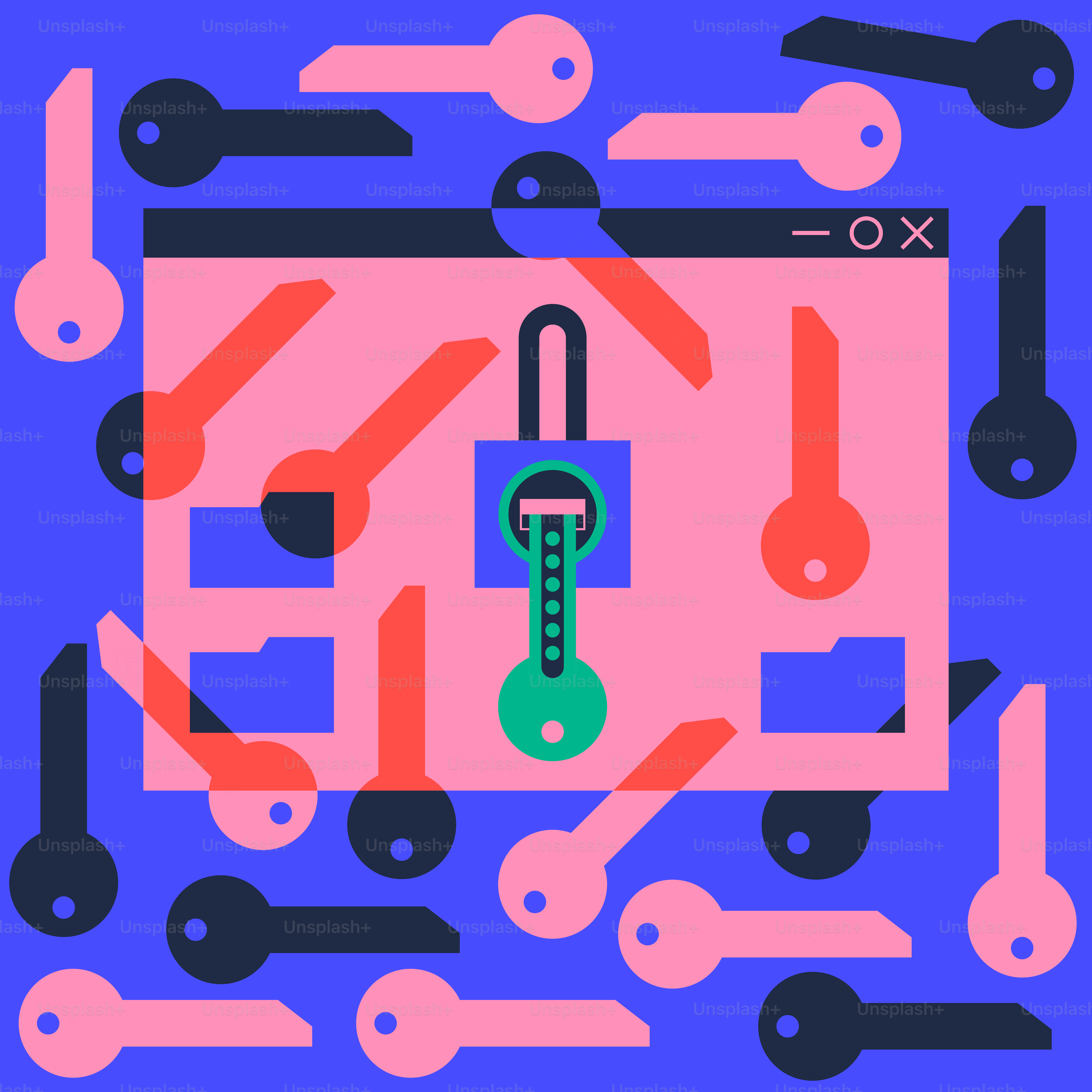 A lock on a computer screen surrounded by wrenches