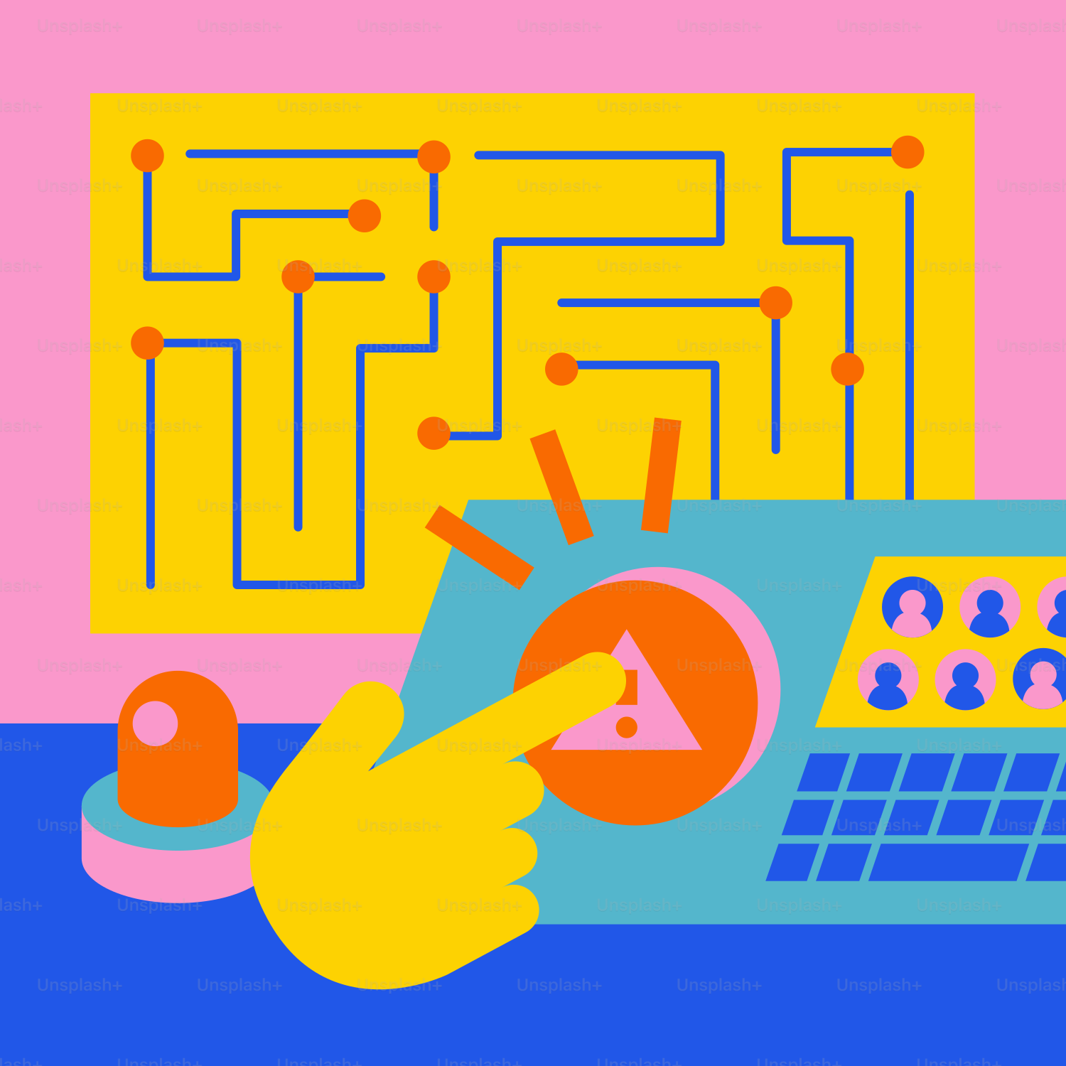 A hand is pressing a button on a computer keyboard