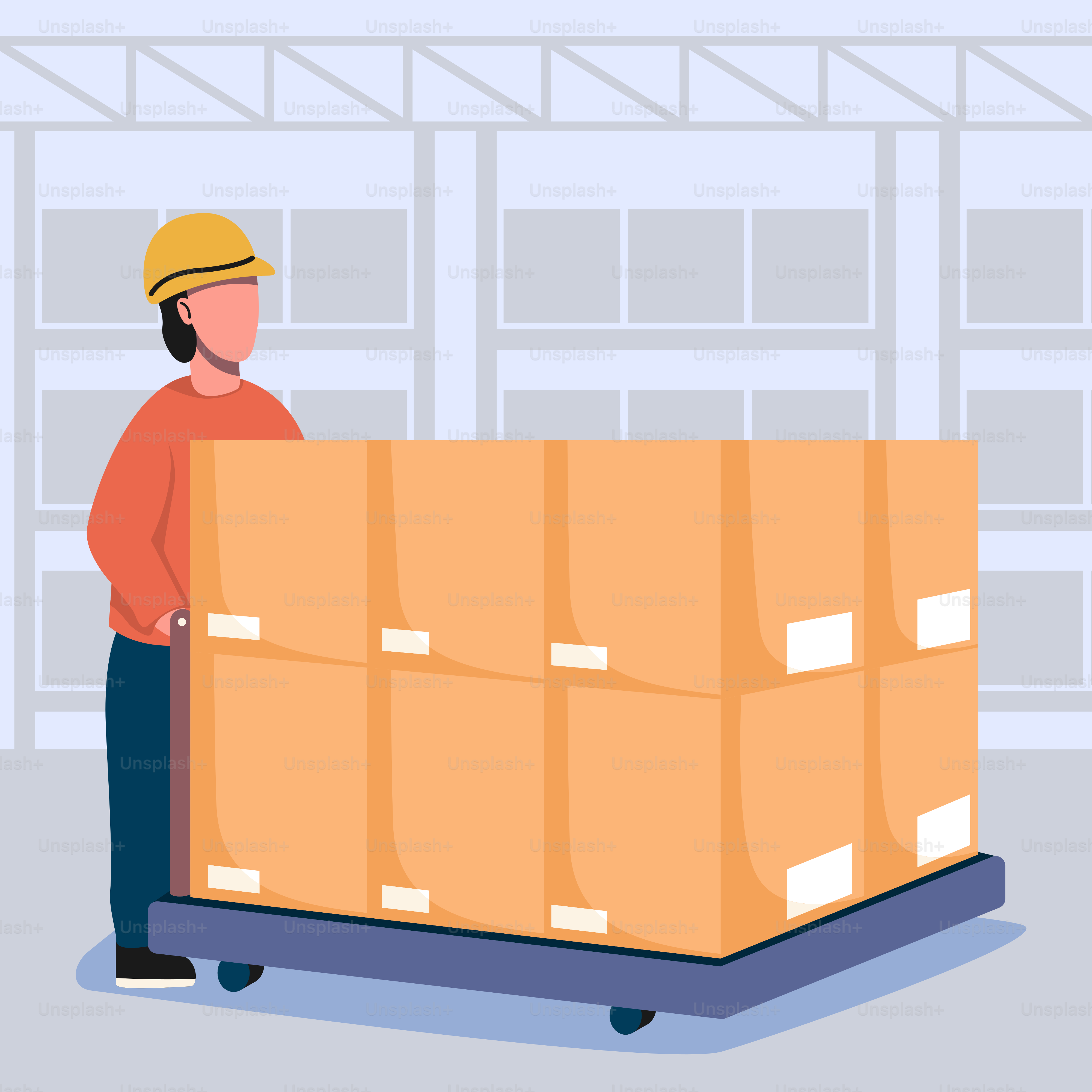 A man standing next to a stack of boxes
