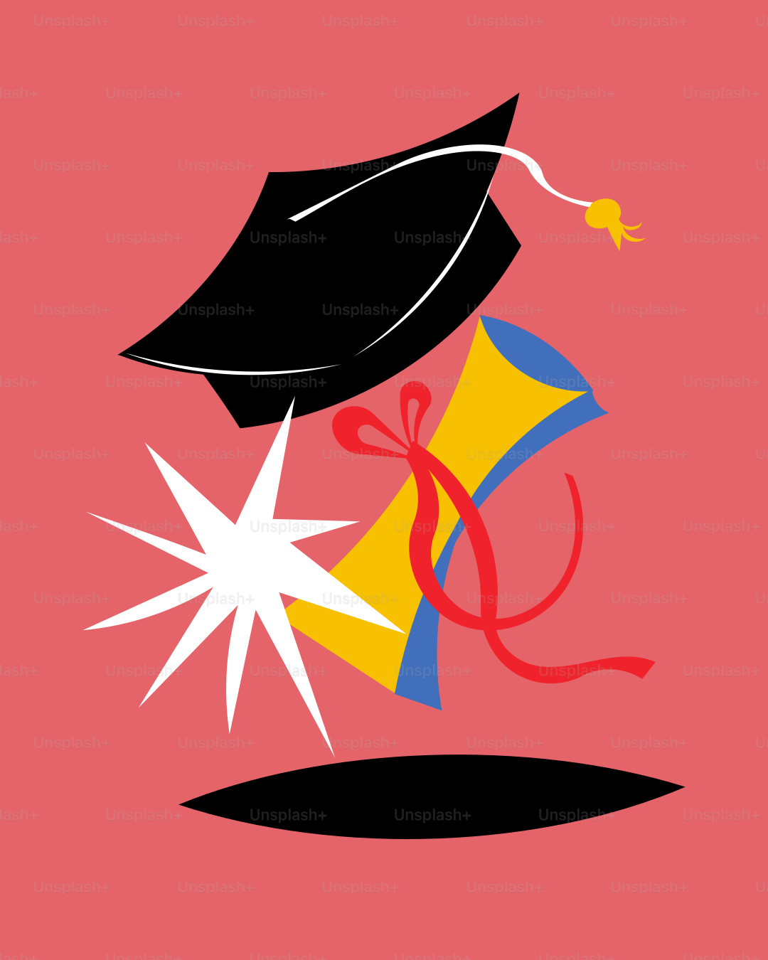 Um boné de formatura voando pelo ar