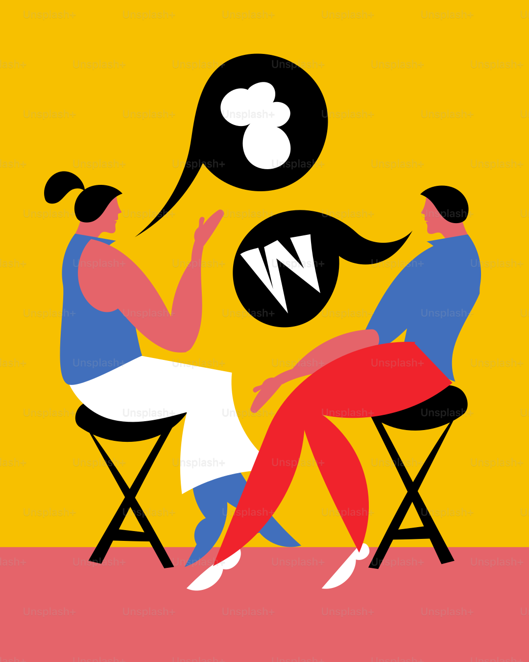 A couple of people sitting on top of a chair