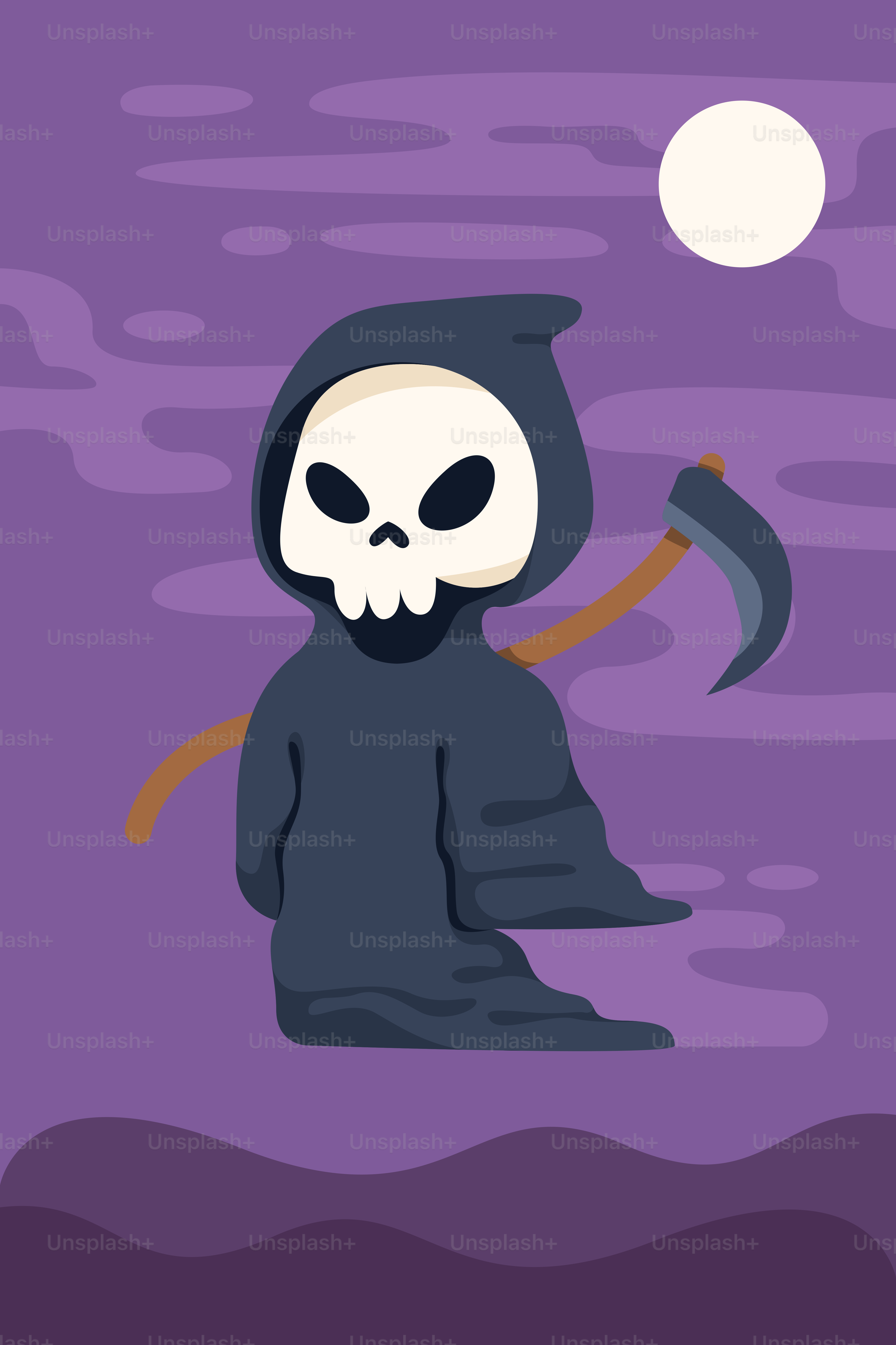 Un dessin animé d'un squelette en tenue noire tenant un marteau vectoriel –  Image de Ciel nocturne sur Unsplash, image size:3000x4500