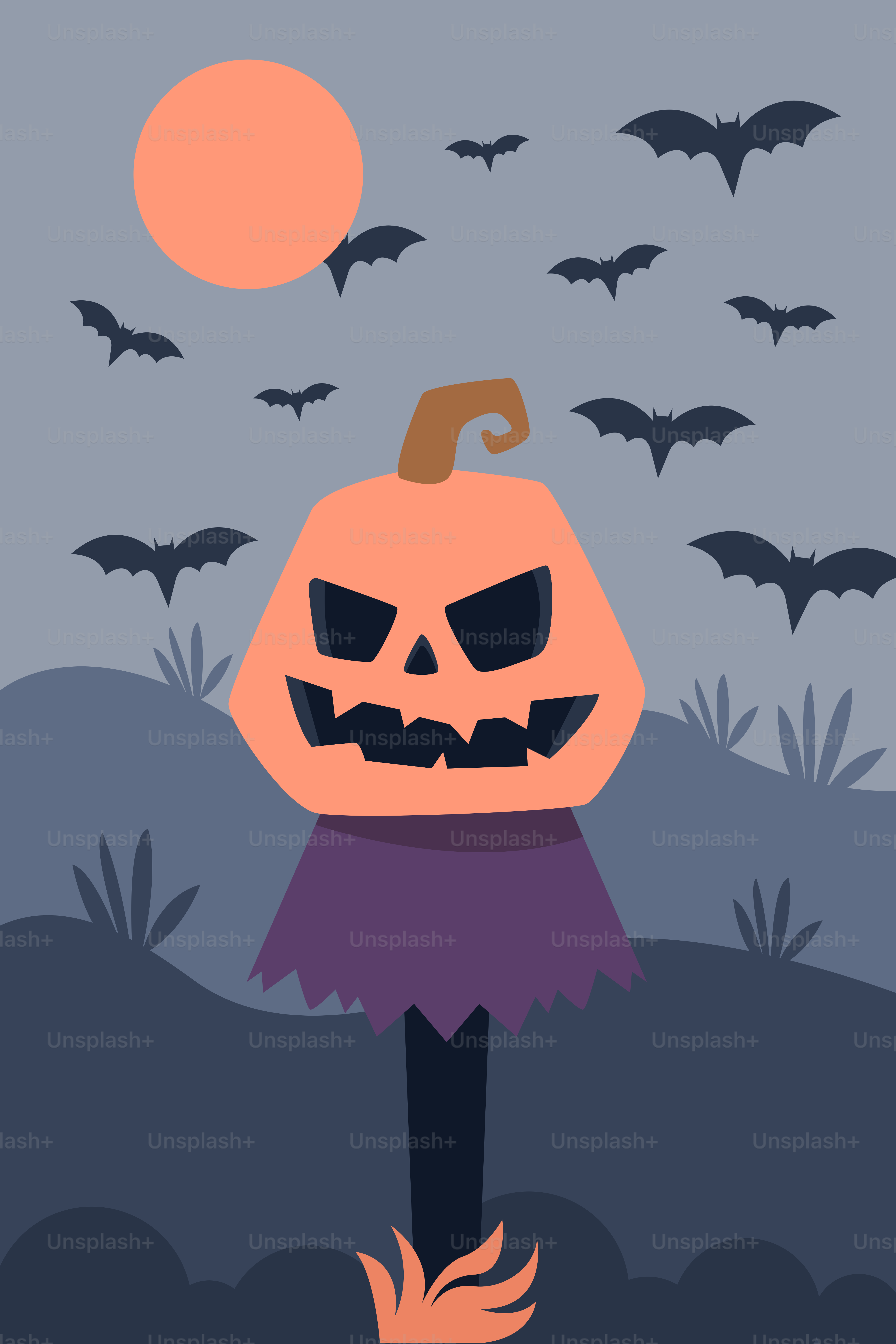 彫刻されたカボチャを持つ手には「気をつけて、怖がれ」と書かれているのベクター – Unsplashの秋の画像, image size:3000x4500