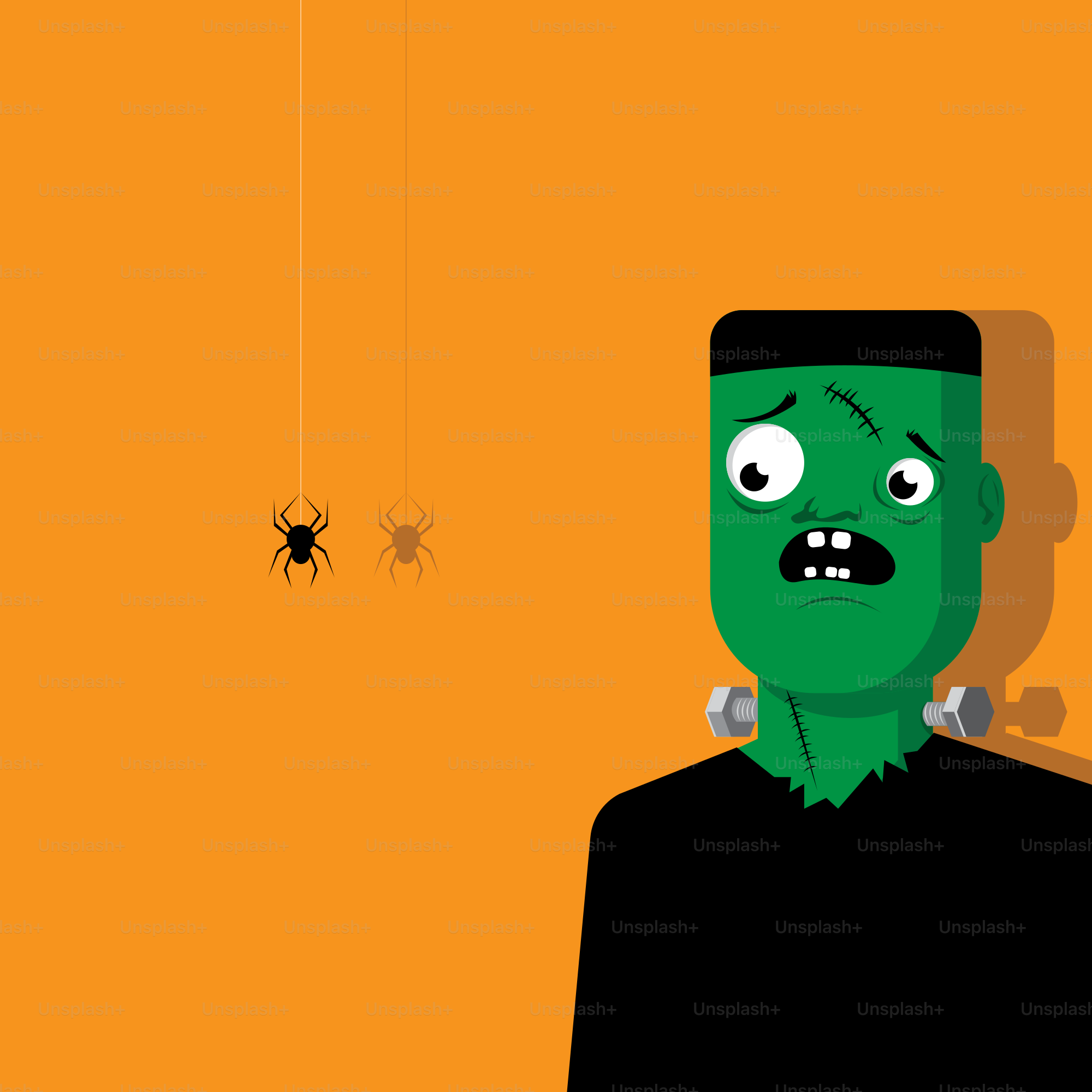 Ein Mann in einem schwarzen Hemd mit grünem Gesicht