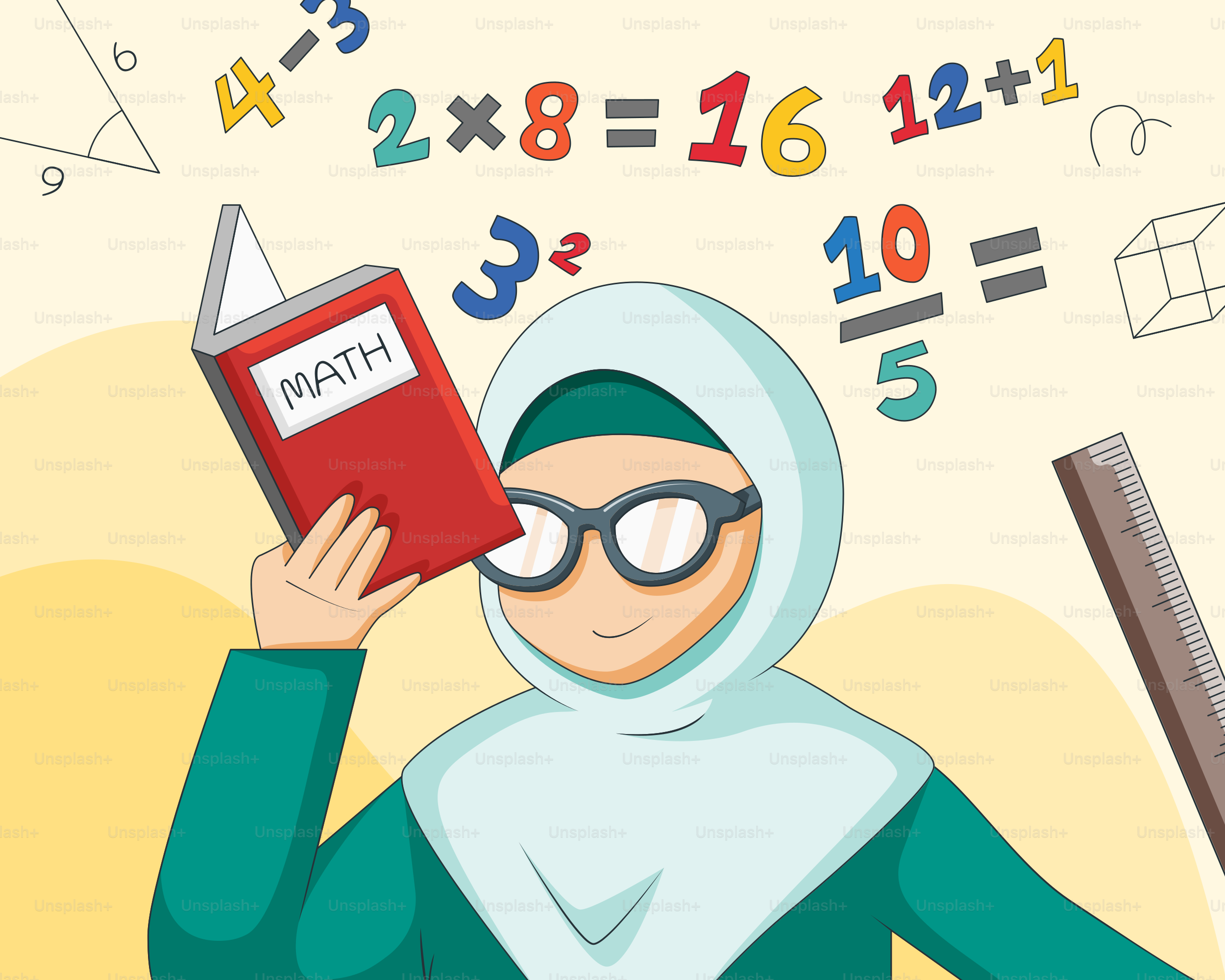 Seorang wanita berjilbab memegang buku