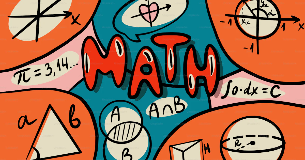 A picture of a math poster with a lot of different symbols vector ...