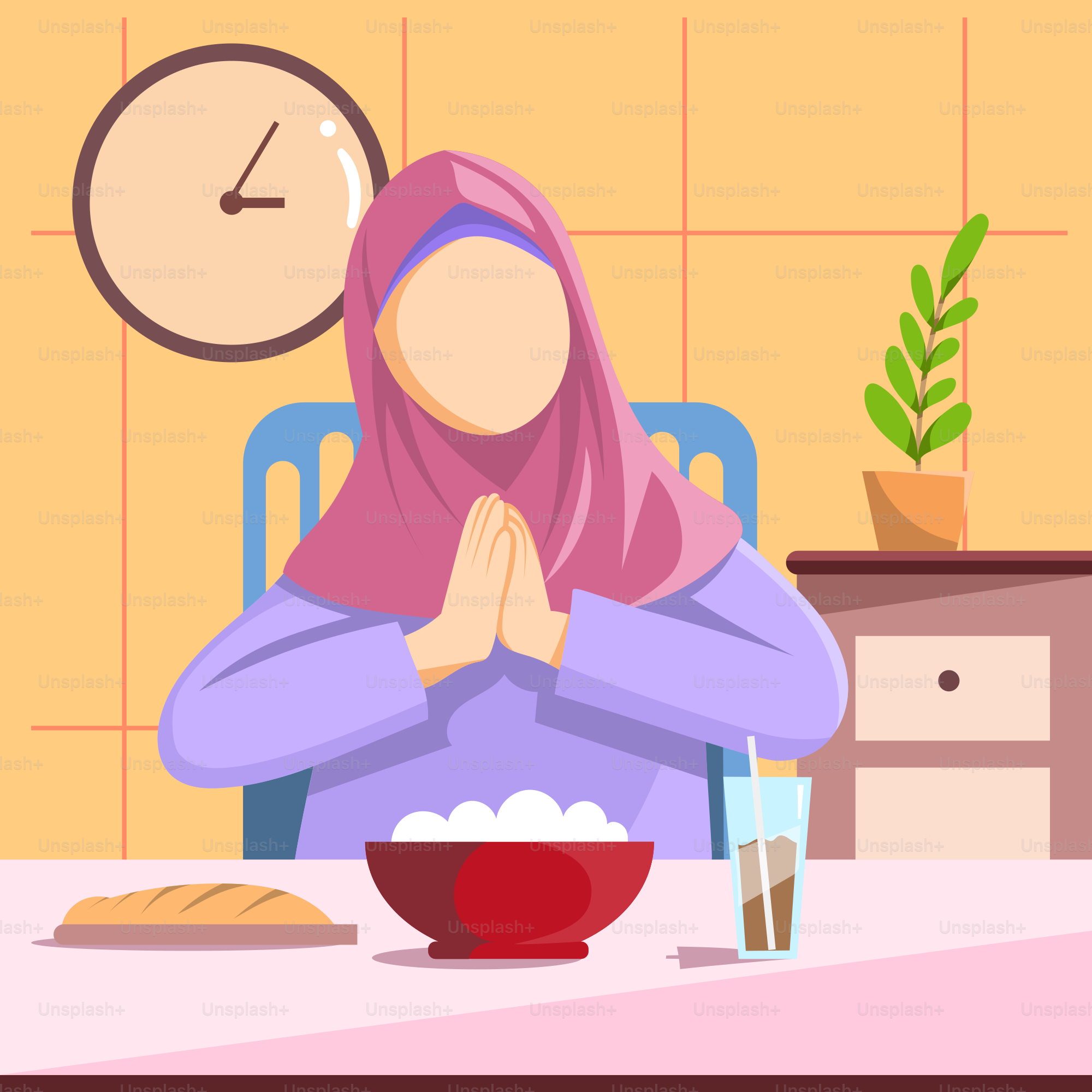 A woman sitting at a table in front of a clock