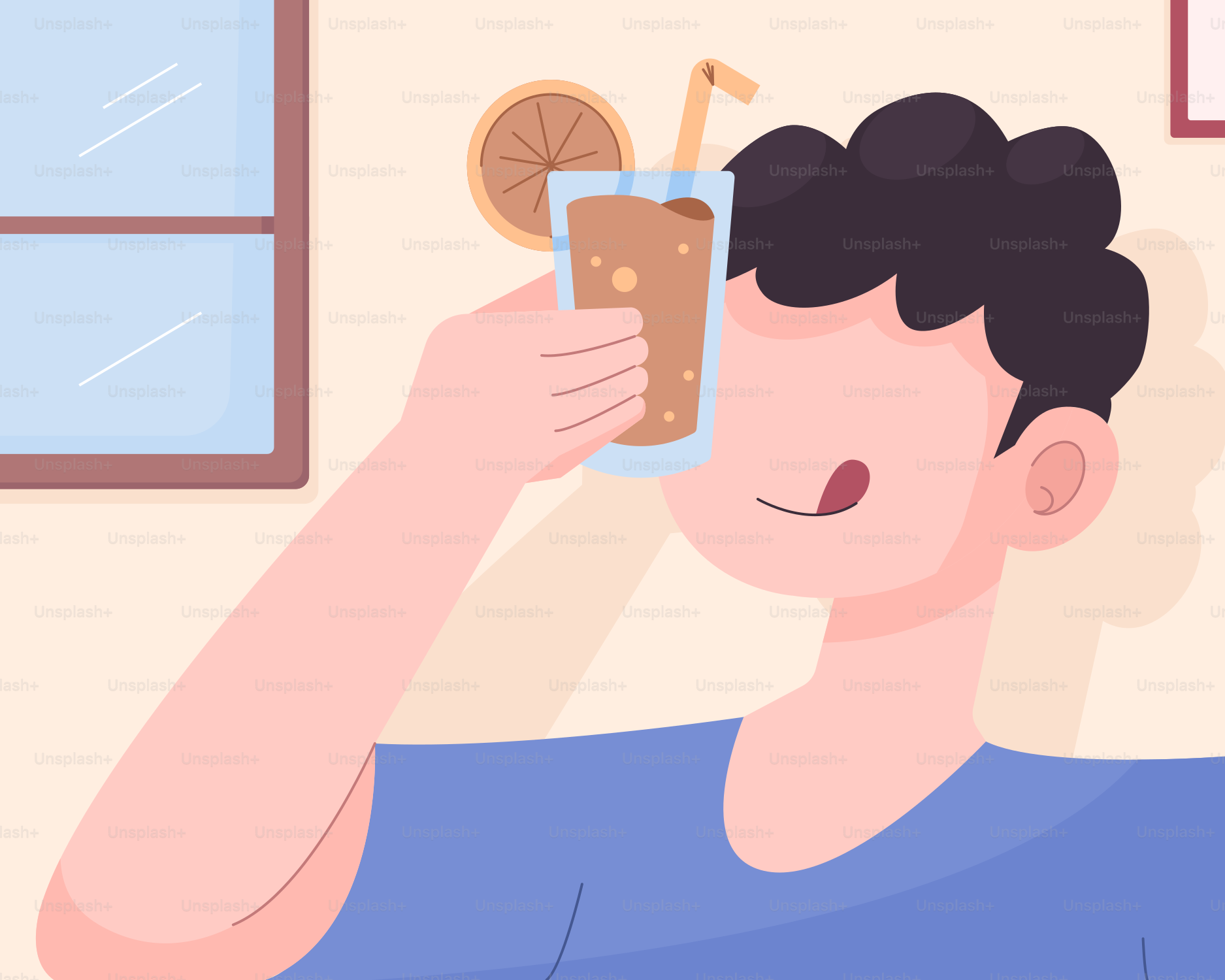 A man drinking a drink from a tall glass