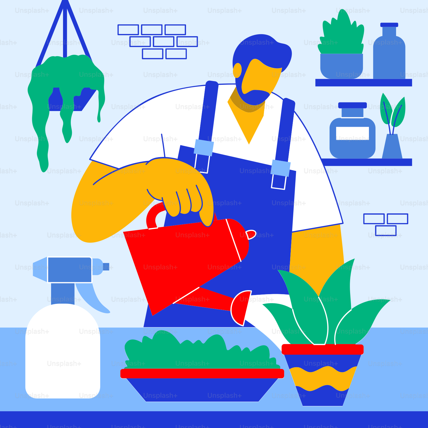 A man is pouring water into a pot