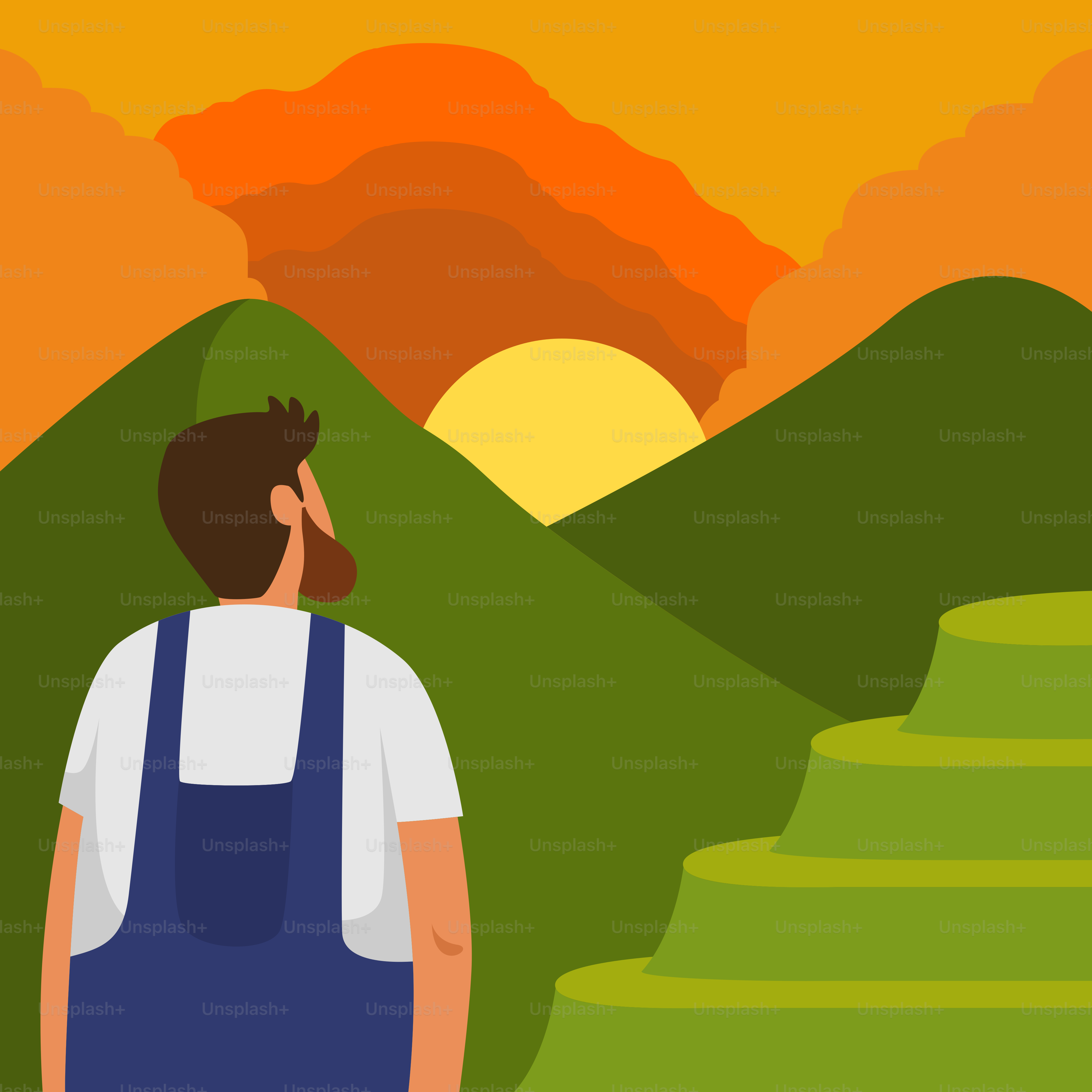 A man standing in front of a mountain range