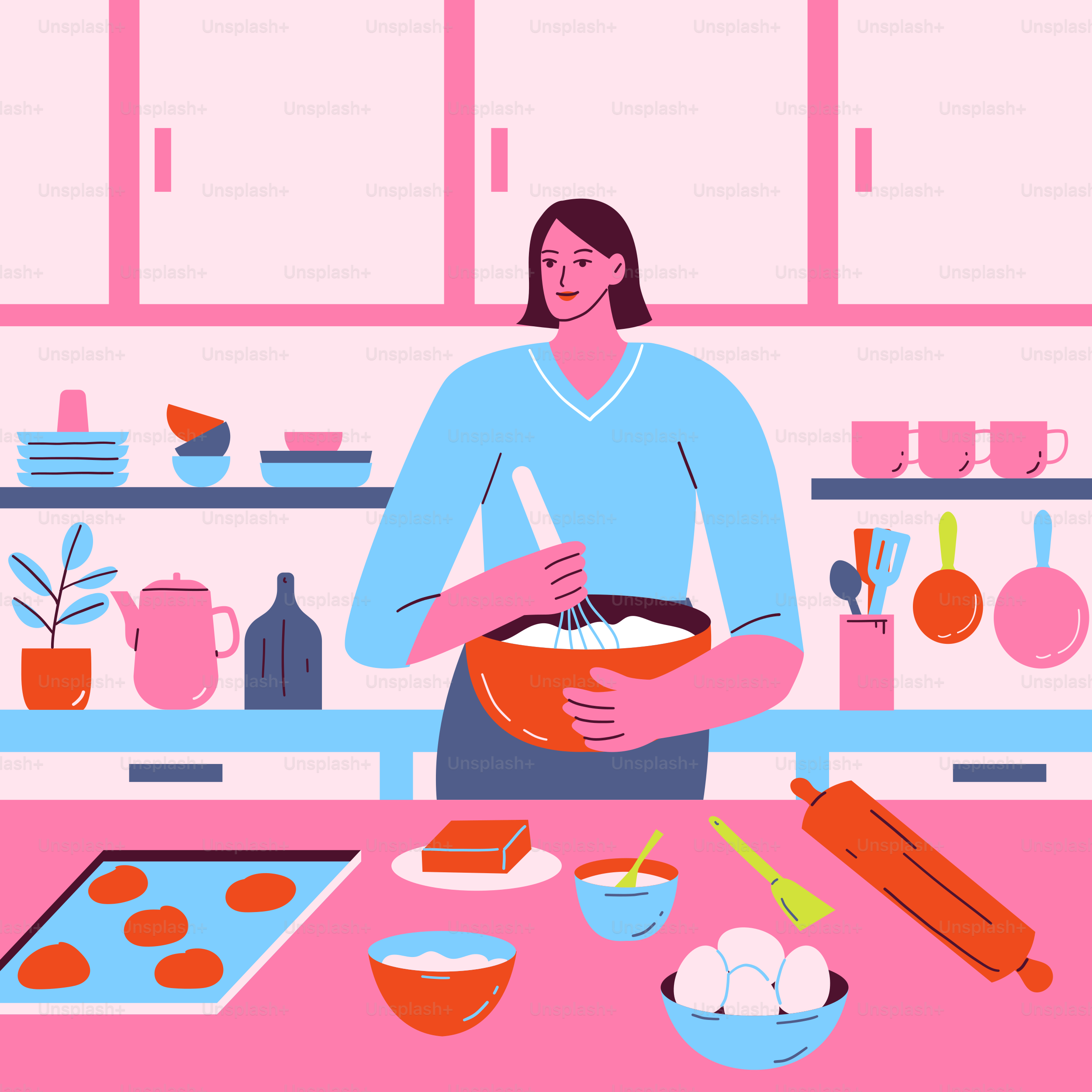 A woman is preparing food in the kitchen