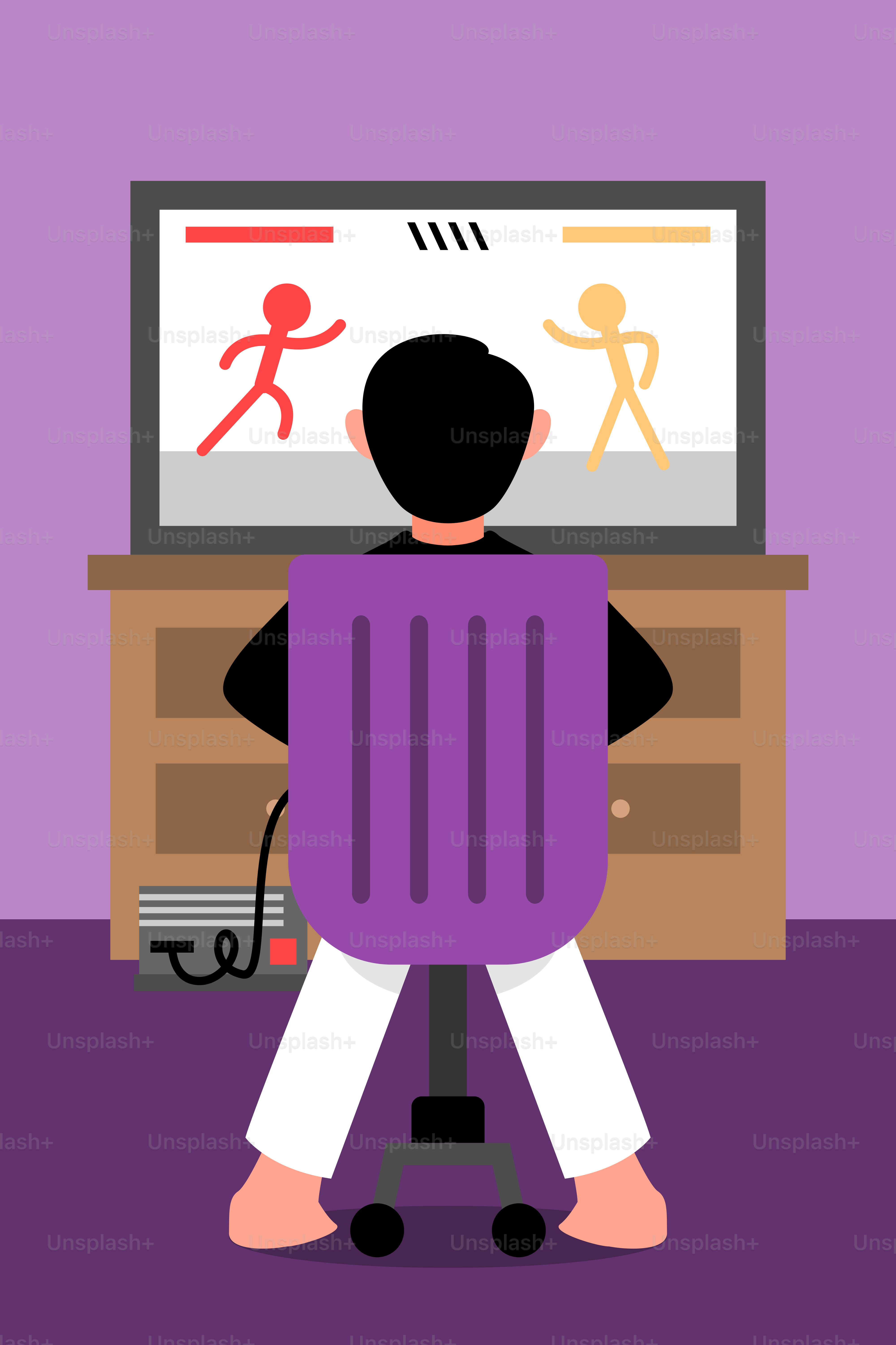 A person sitting in front of a TV