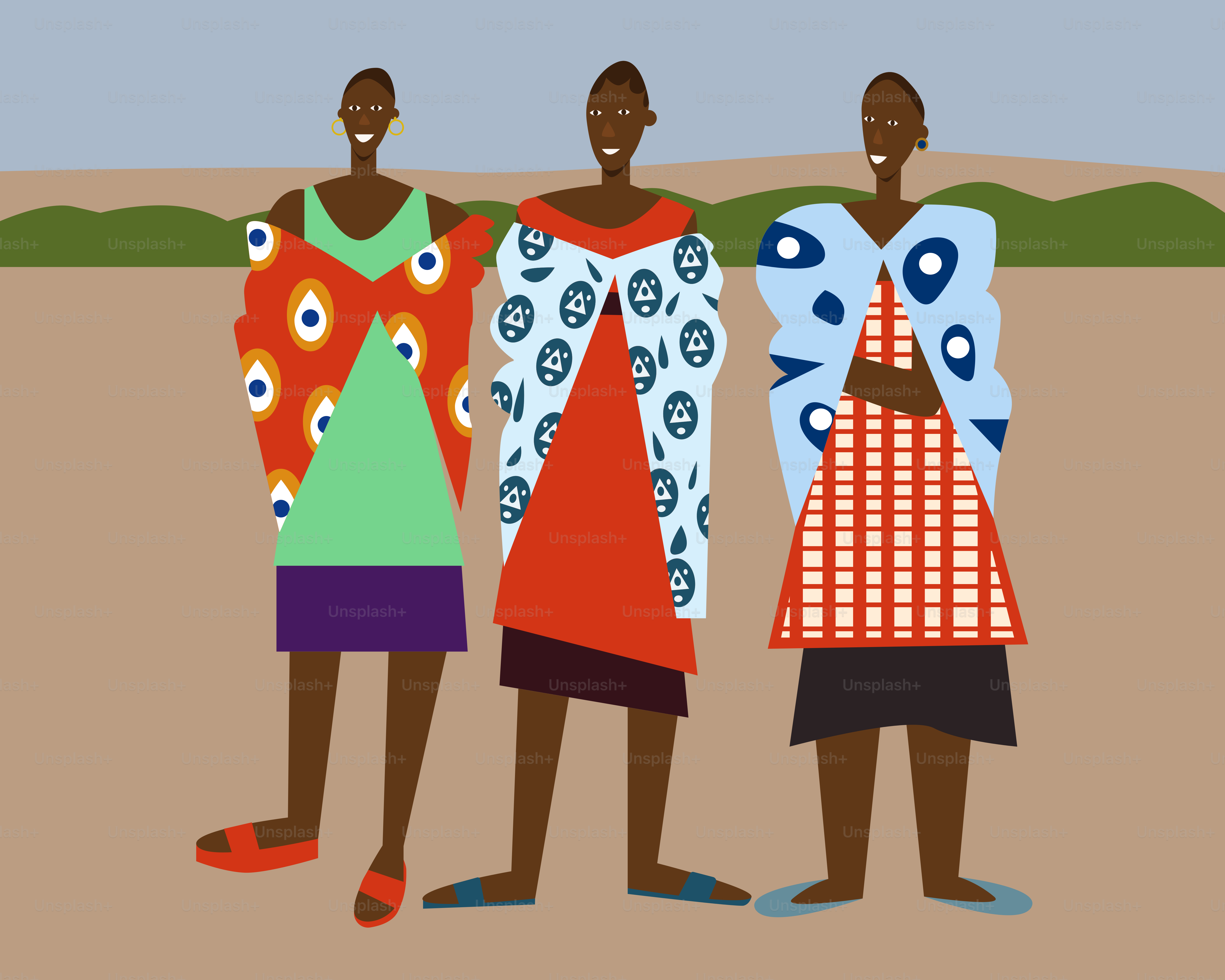 A group of three women standing next to each other