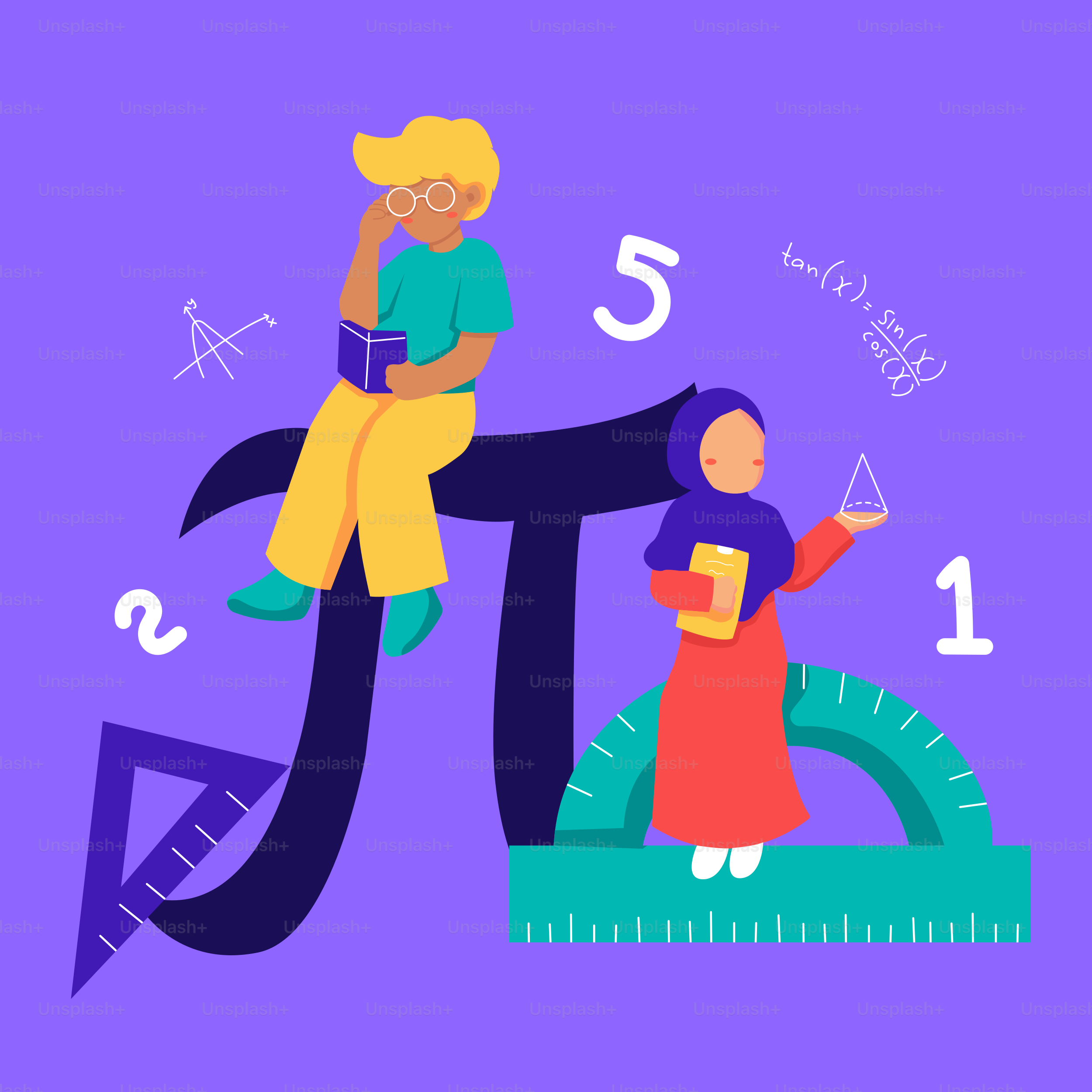 A woman sitting on top of a giant letter