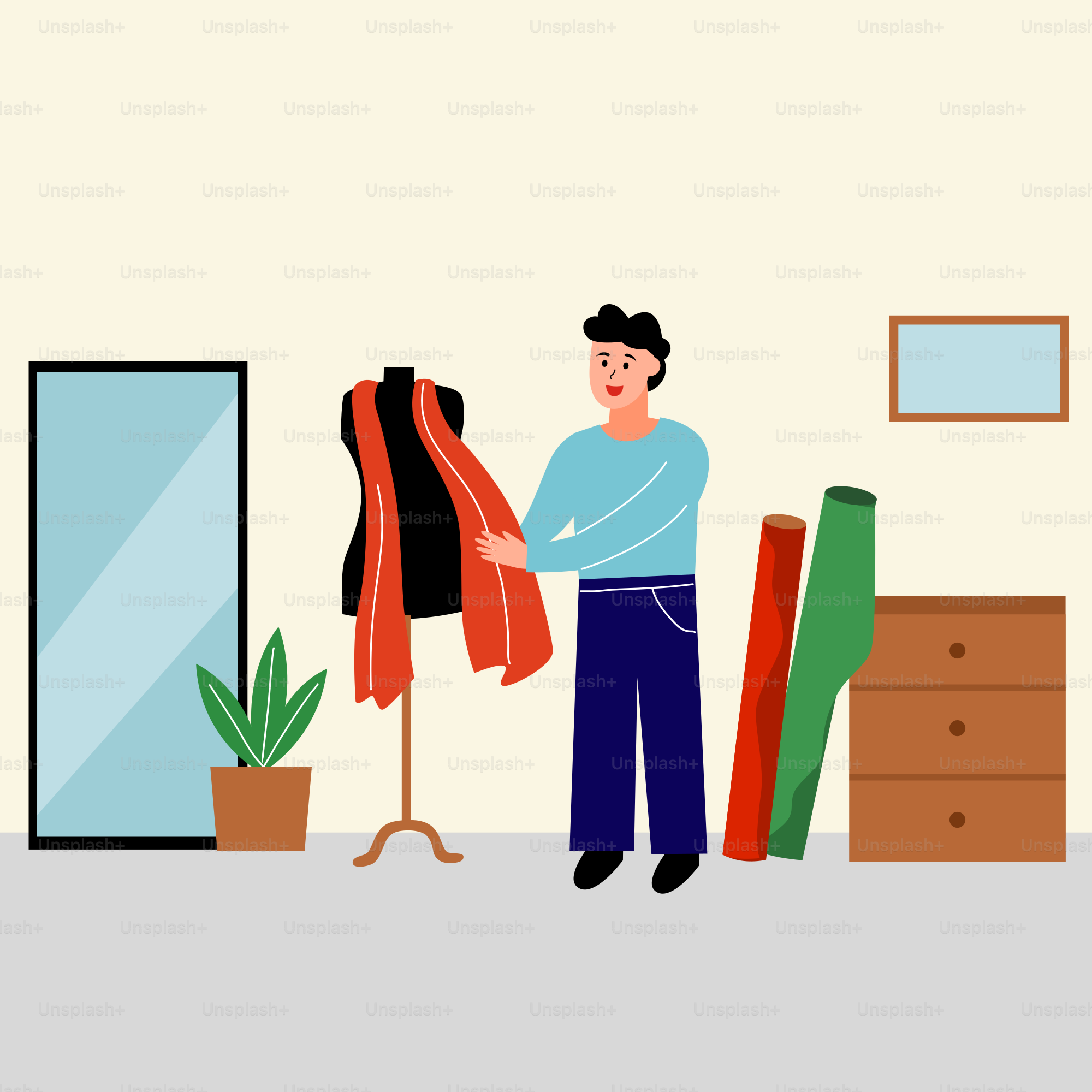A man standing in front of a clothes rack