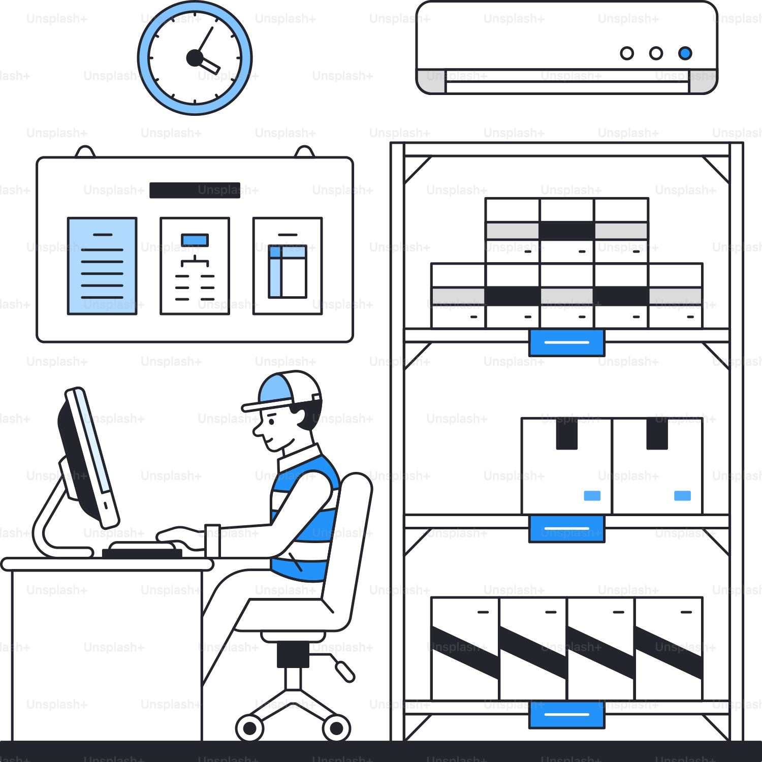 A man sitting at a desk in front of a computer