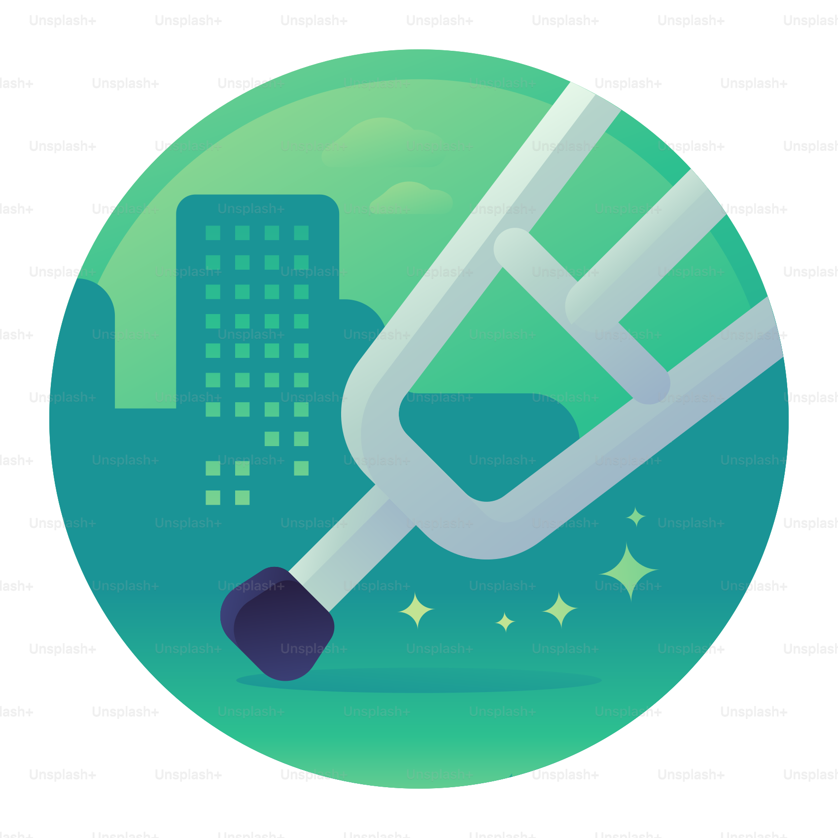 Un círculo verde con la imagen de un bate de béisbol