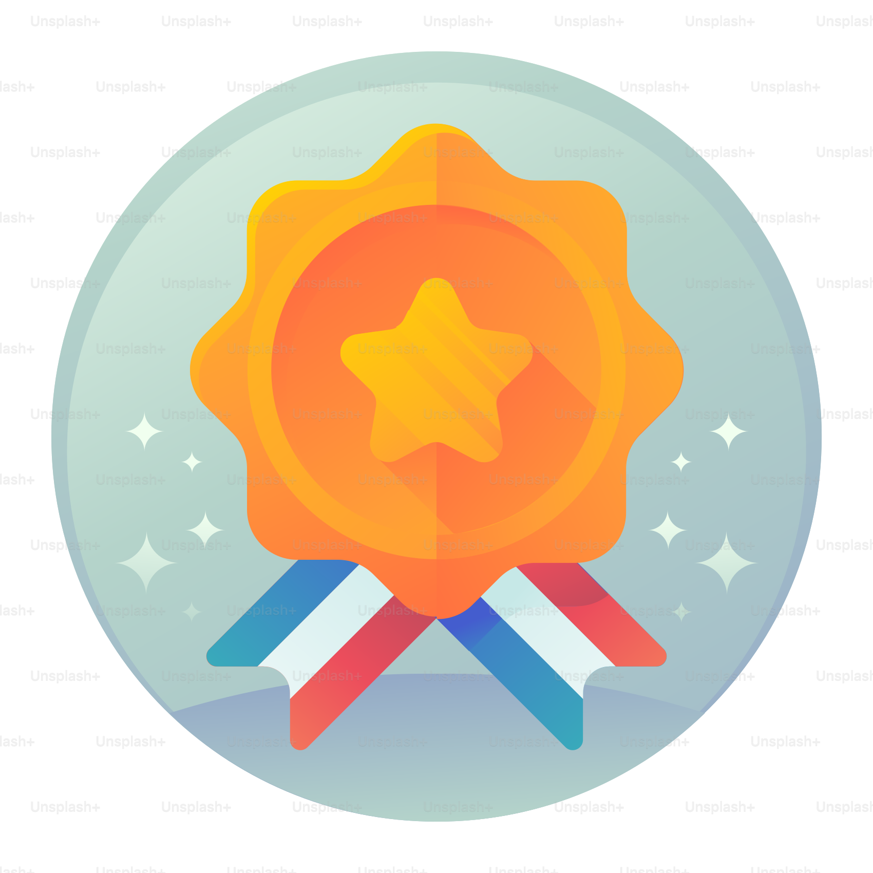 A badge with a star on top of it