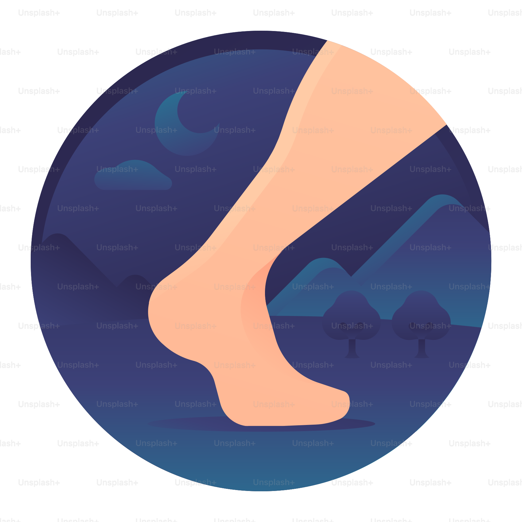 A picture of a person's feet with a mountain in the background