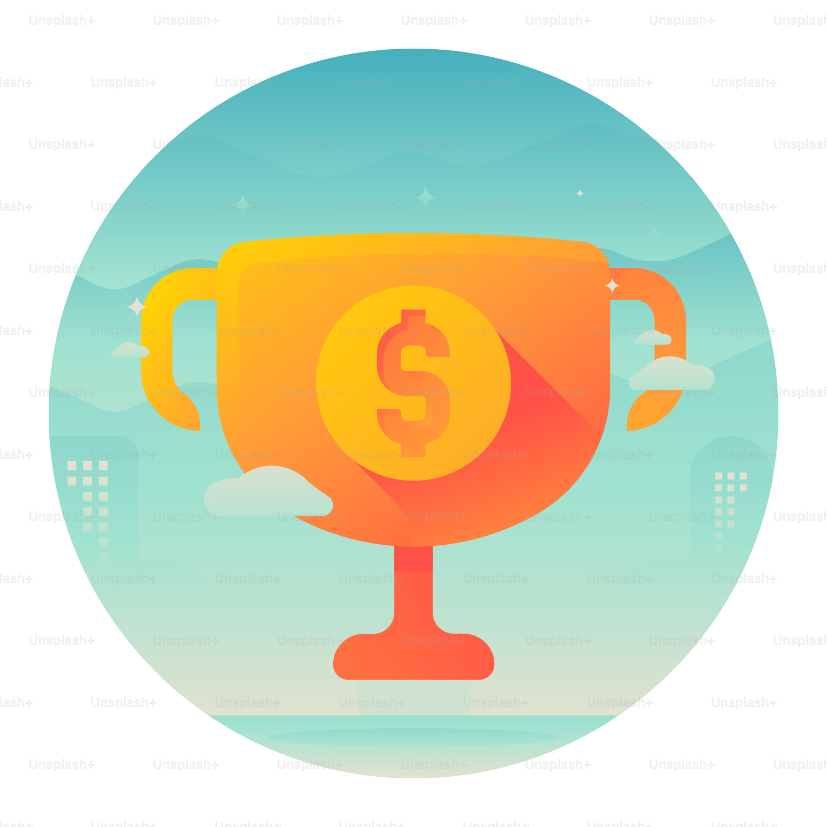 A cup with a dollar sign on it