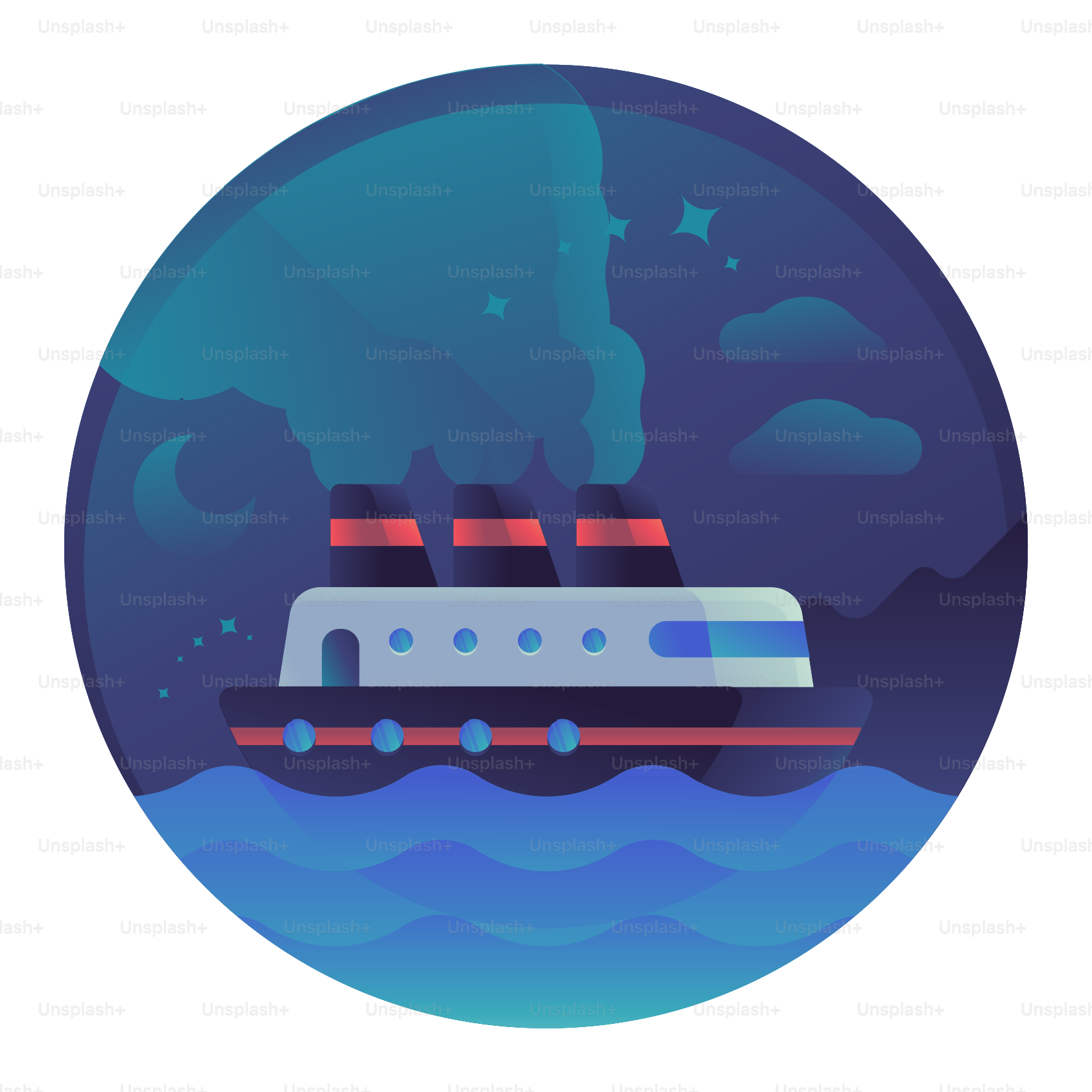 A boat floating on top of a body of water