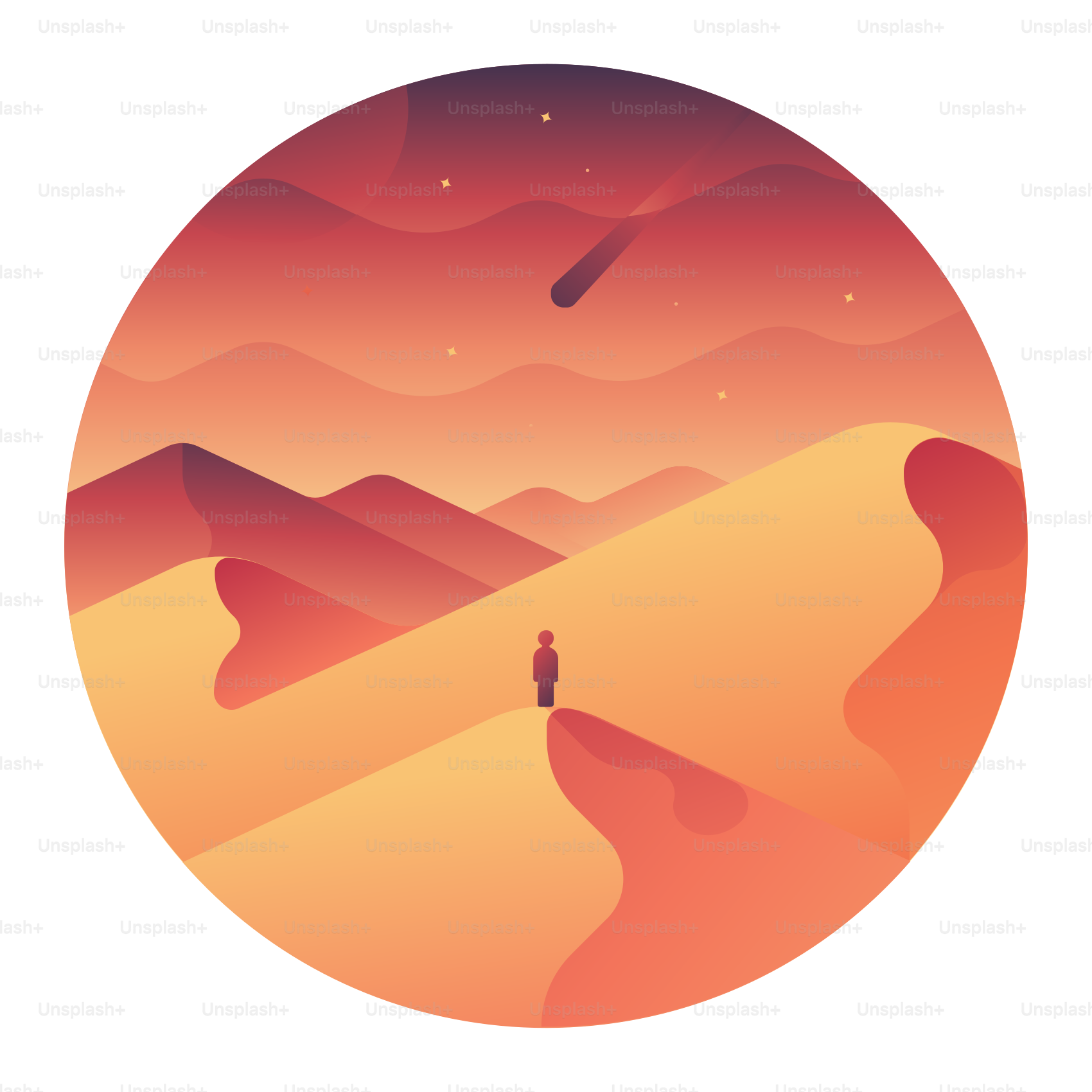 A person standing in the middle of a desert