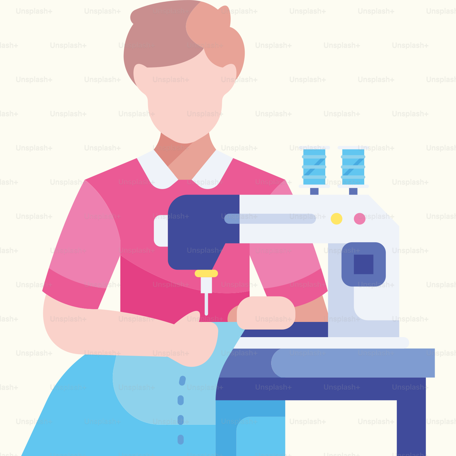 Una mujer trabajando en una máquina de coser