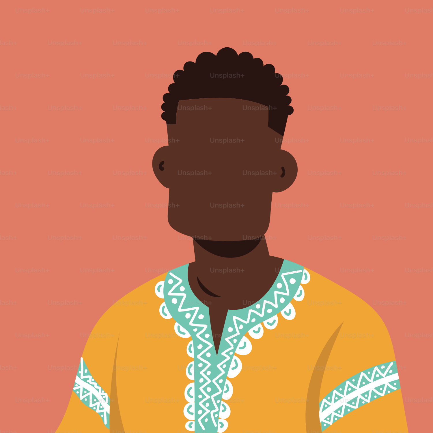 A man in a yellow shirt is standing in front of a pink background