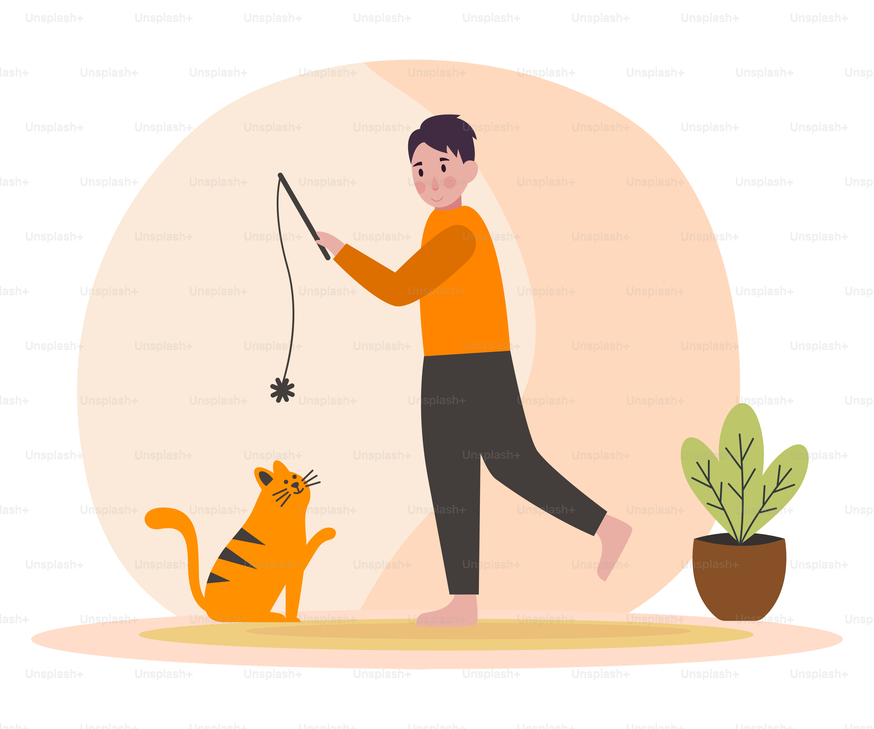 A man walking a cat on a leash