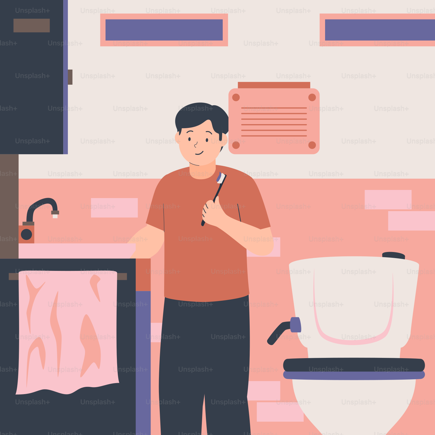 A man standing in front of a toilet in a bathroom