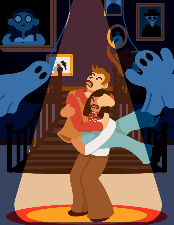 A man holding a woman in his arms