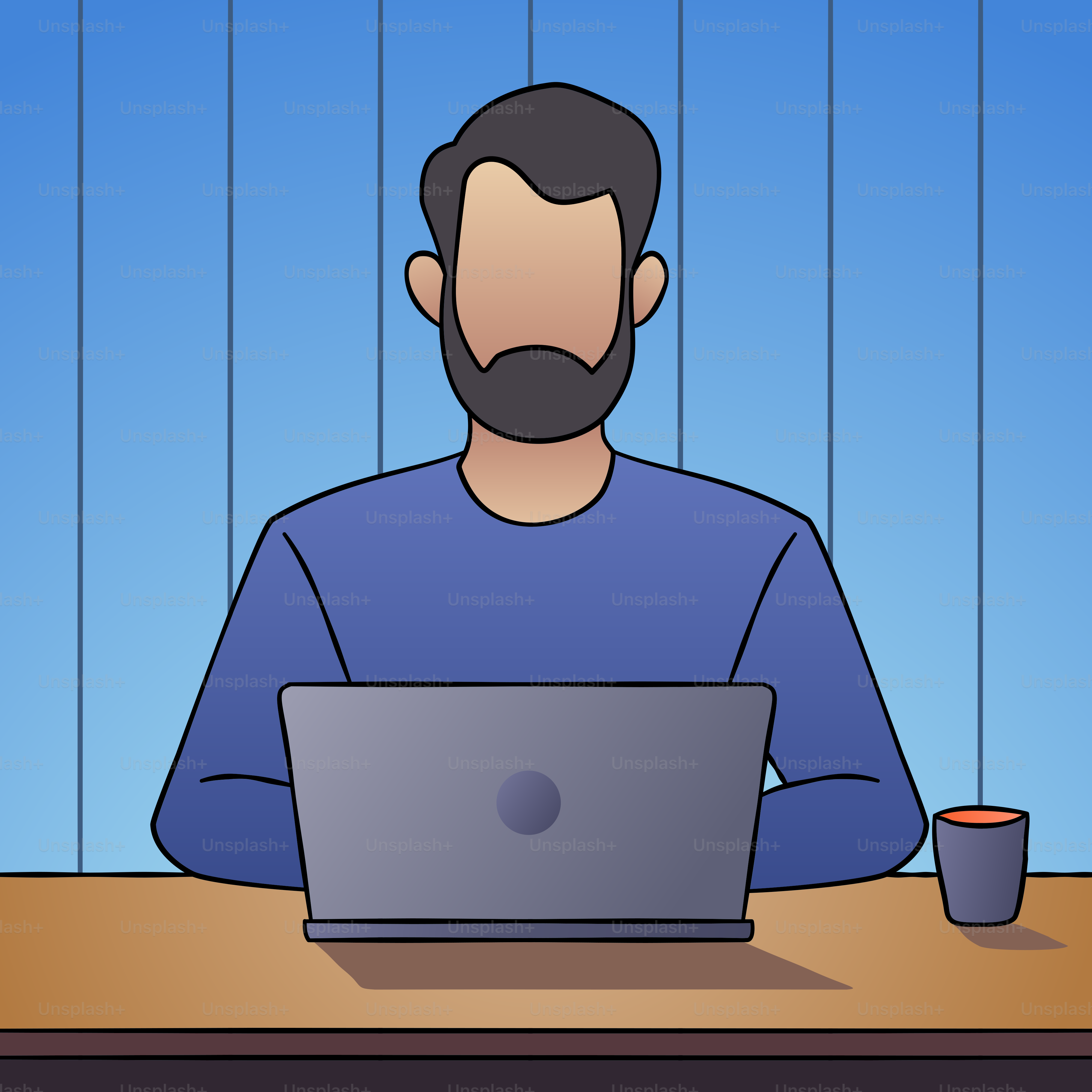 A man sitting in front of a laptop computer