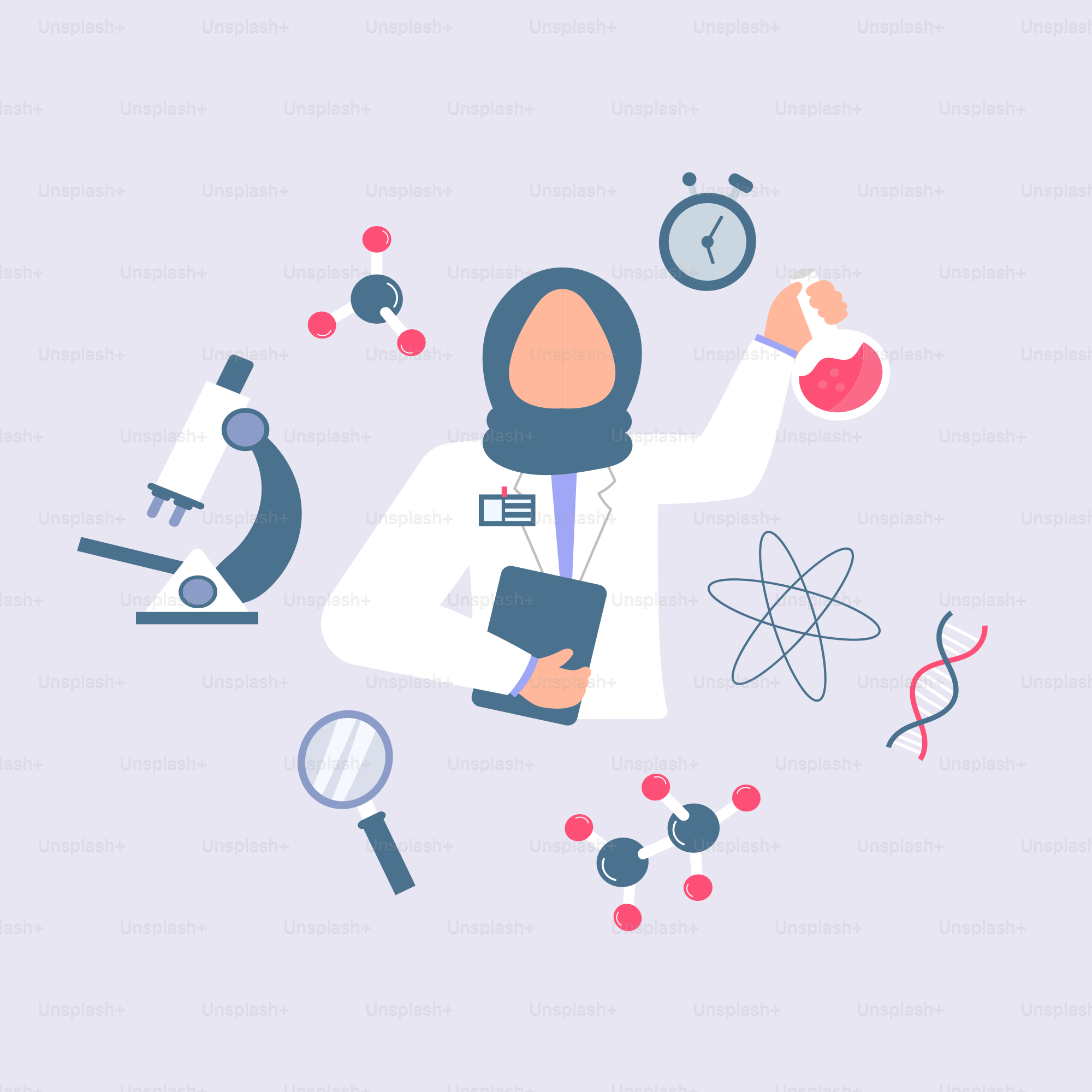 Una persona con bata de laboratorio sosteniendo un pico