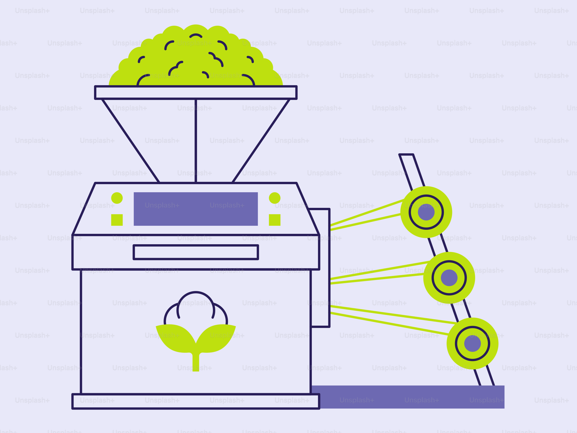 A picture of a machine with a green ball on top of it