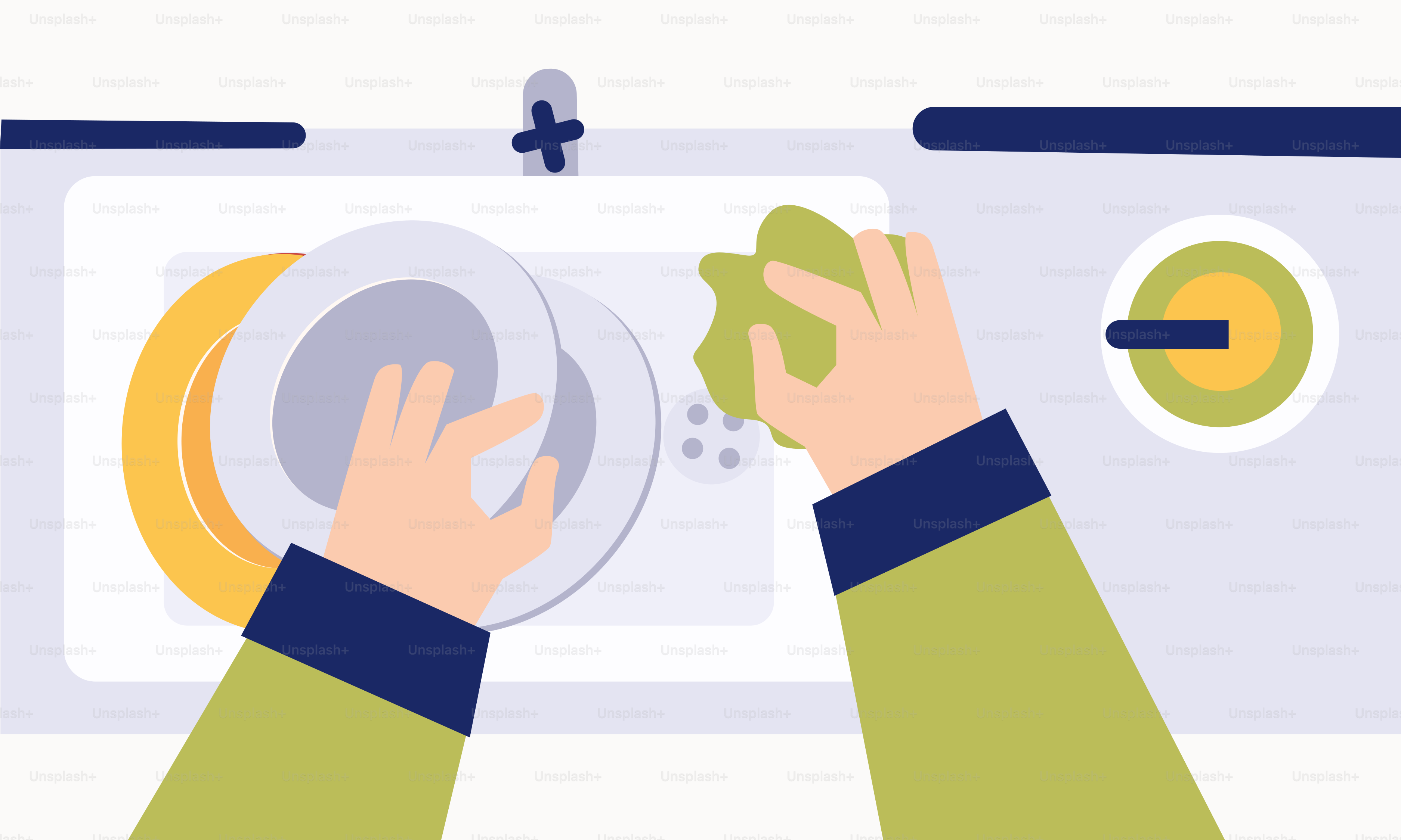 A person cleaning a stove with a rag