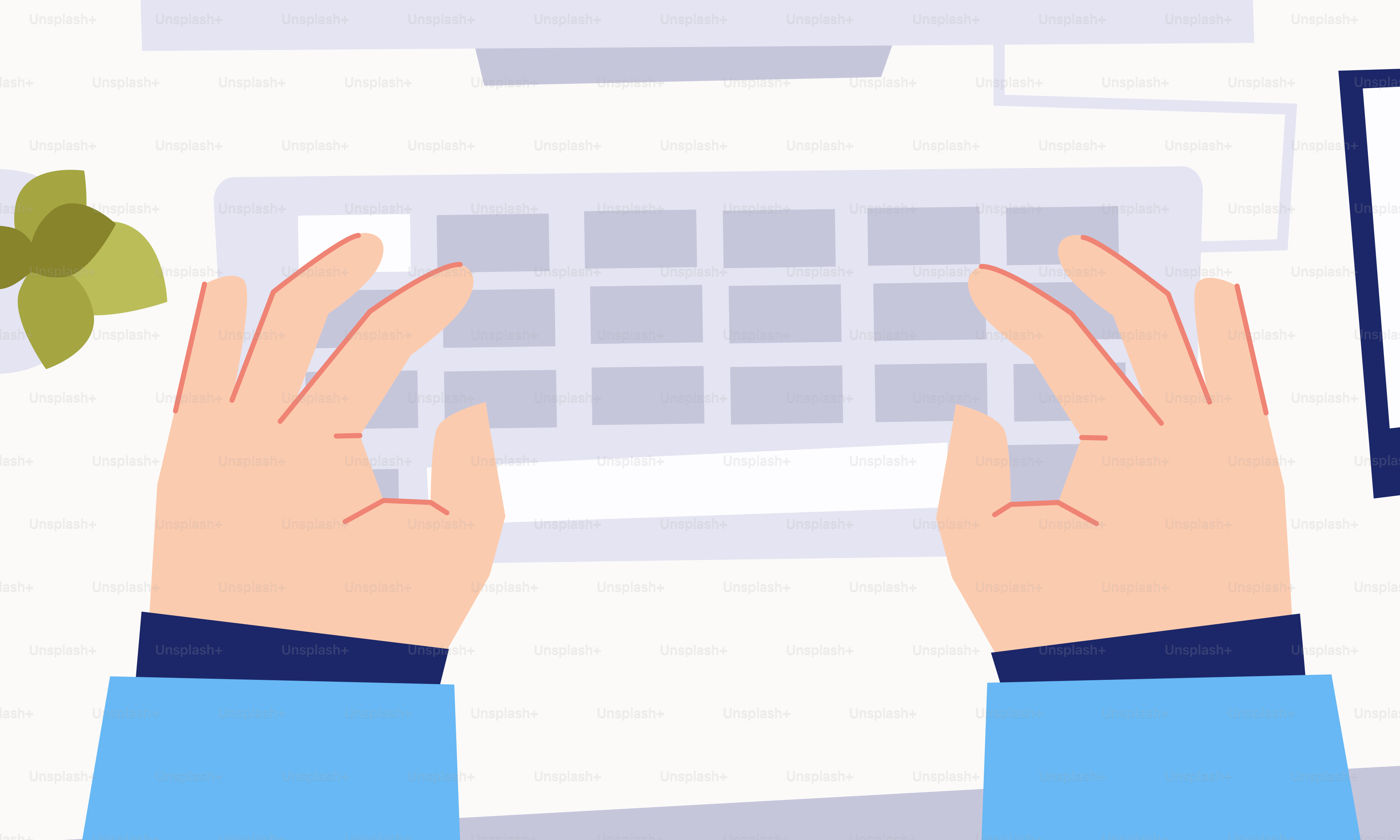 A person typing on a computer keyboard on a desk