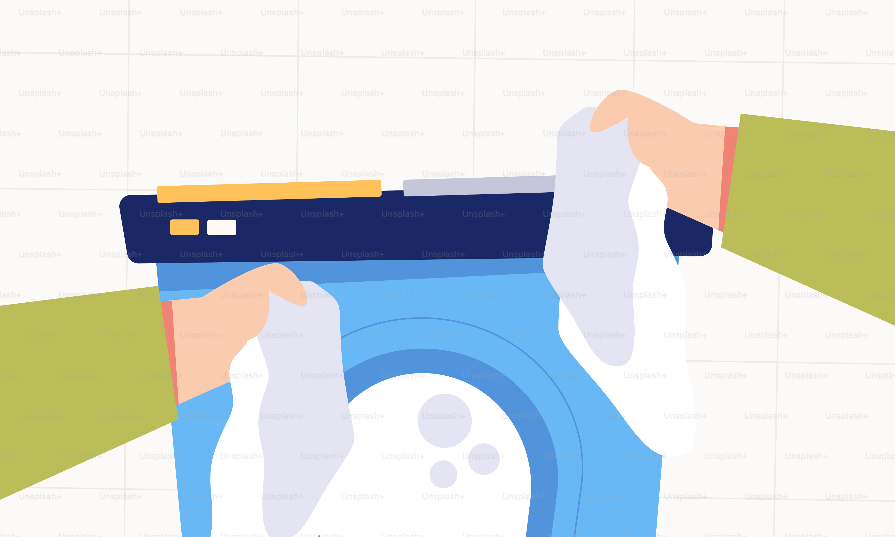 A person holding a device in their hands