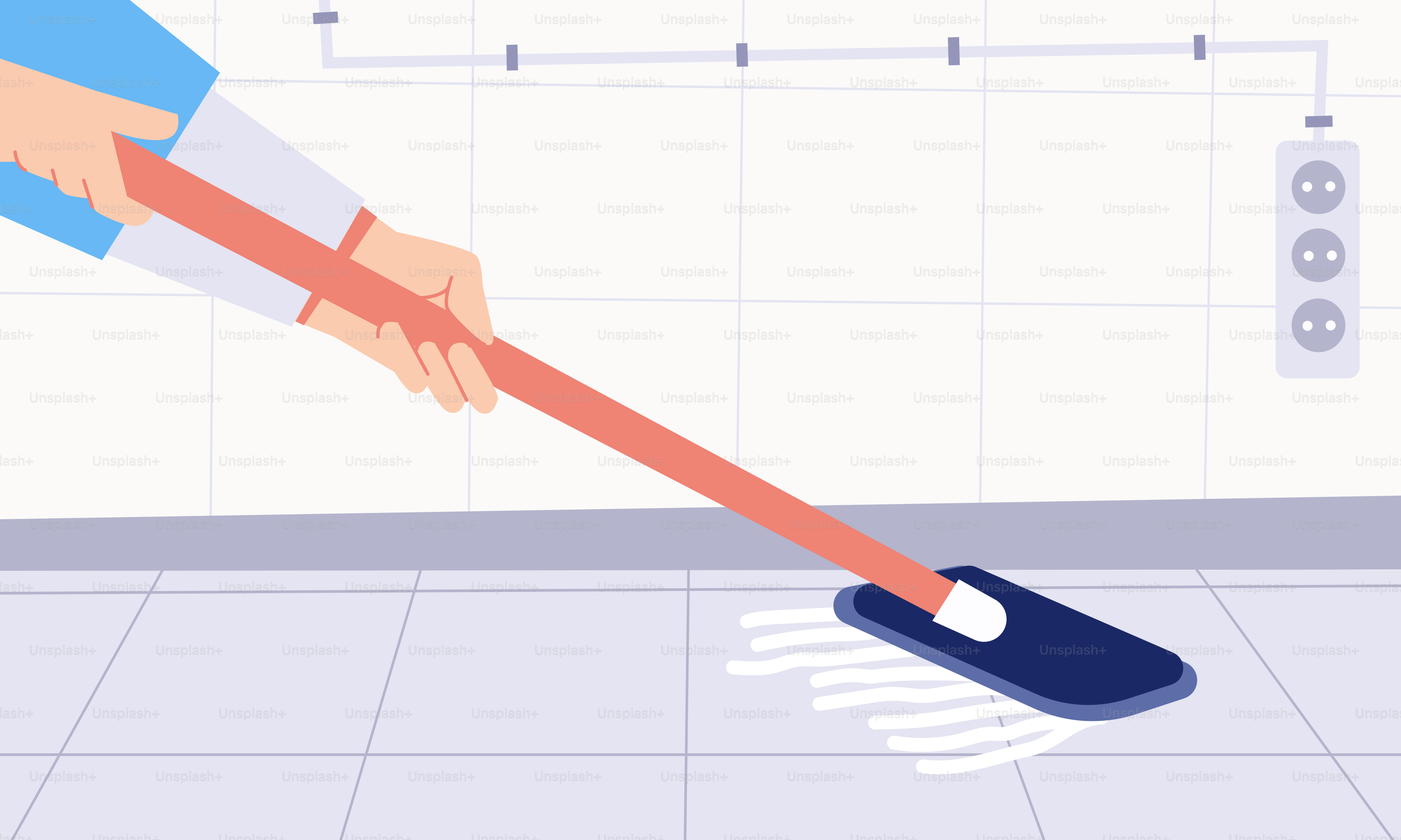 A person using a brush to clean a bathroom floor