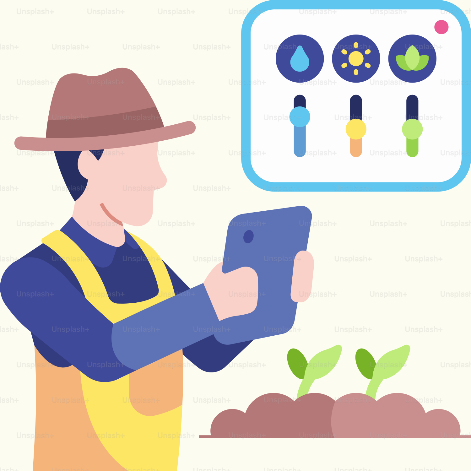 Un homme avec un chapeau utilise une tablette