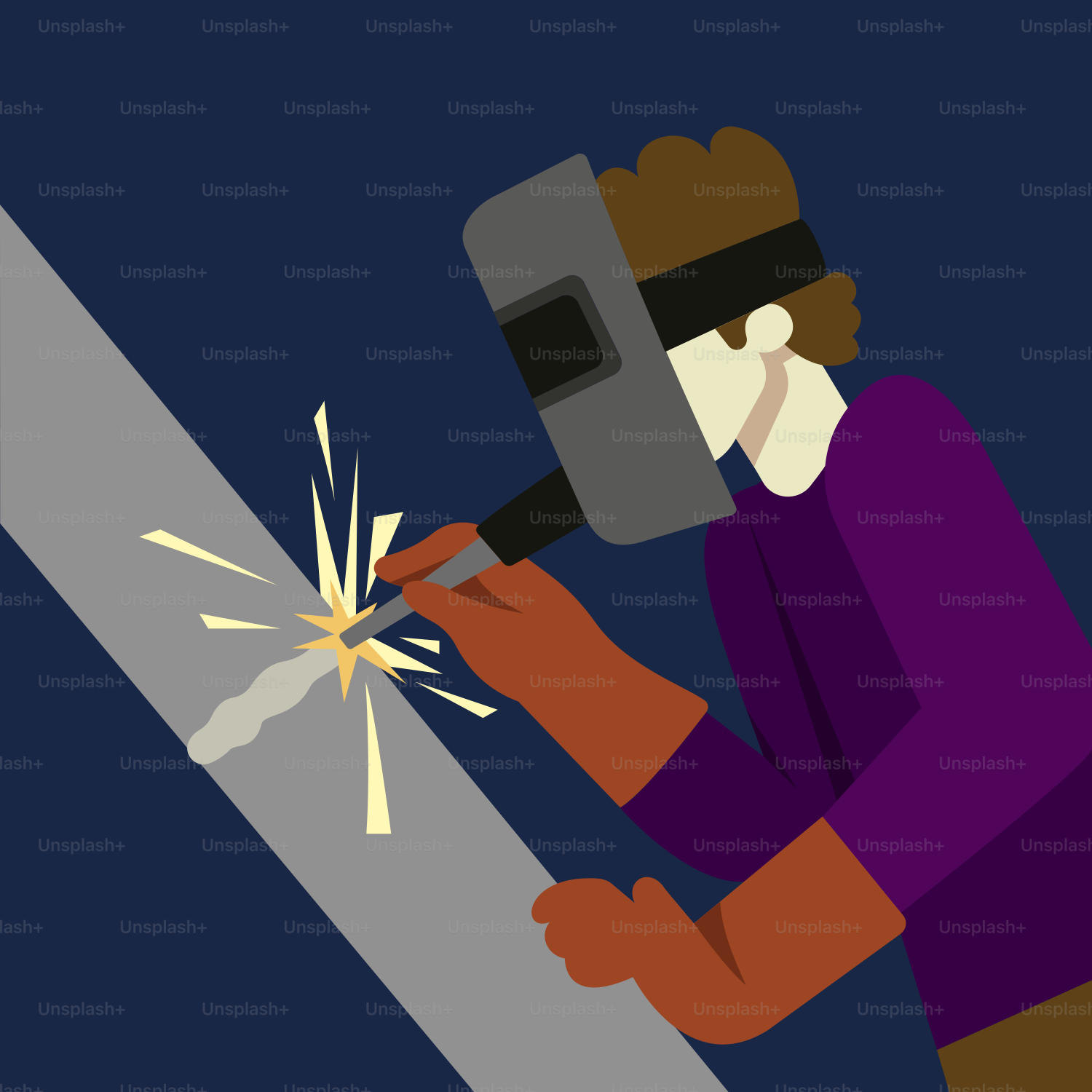 A man using a grinder to cut a piece of metal