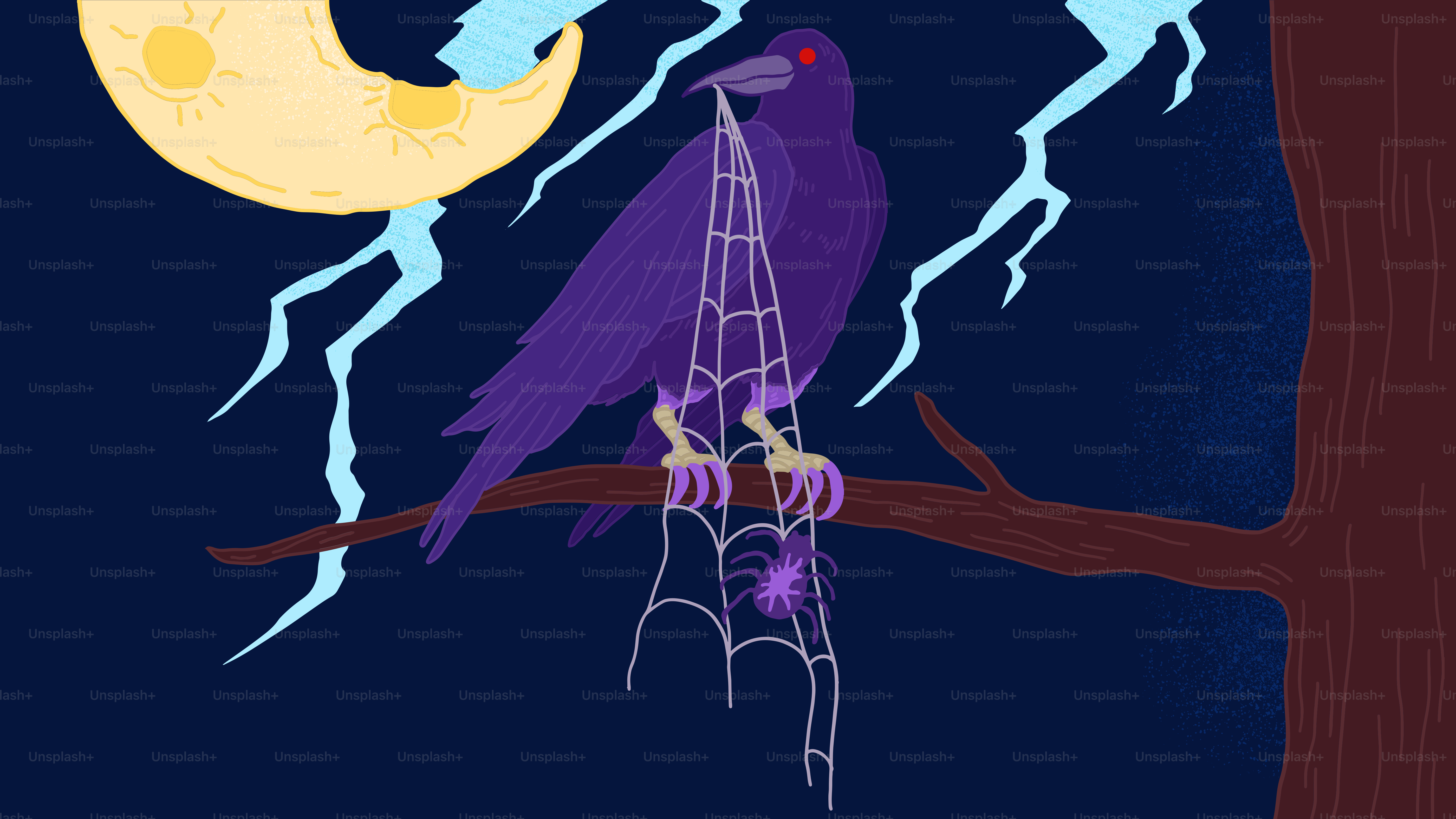 Un pájaro morado sentado en la cima de un árbol