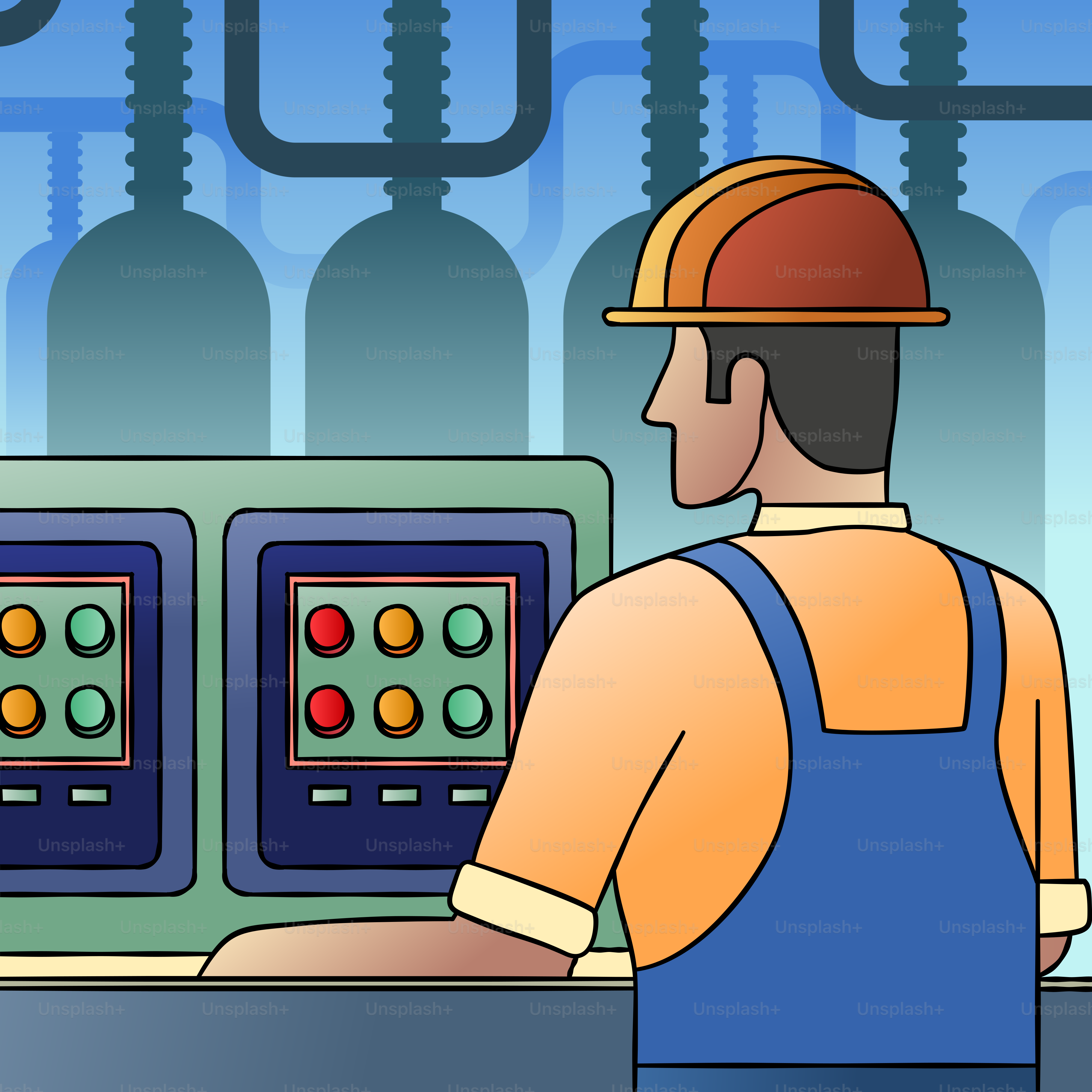 A man standing in front of a machine in a factory