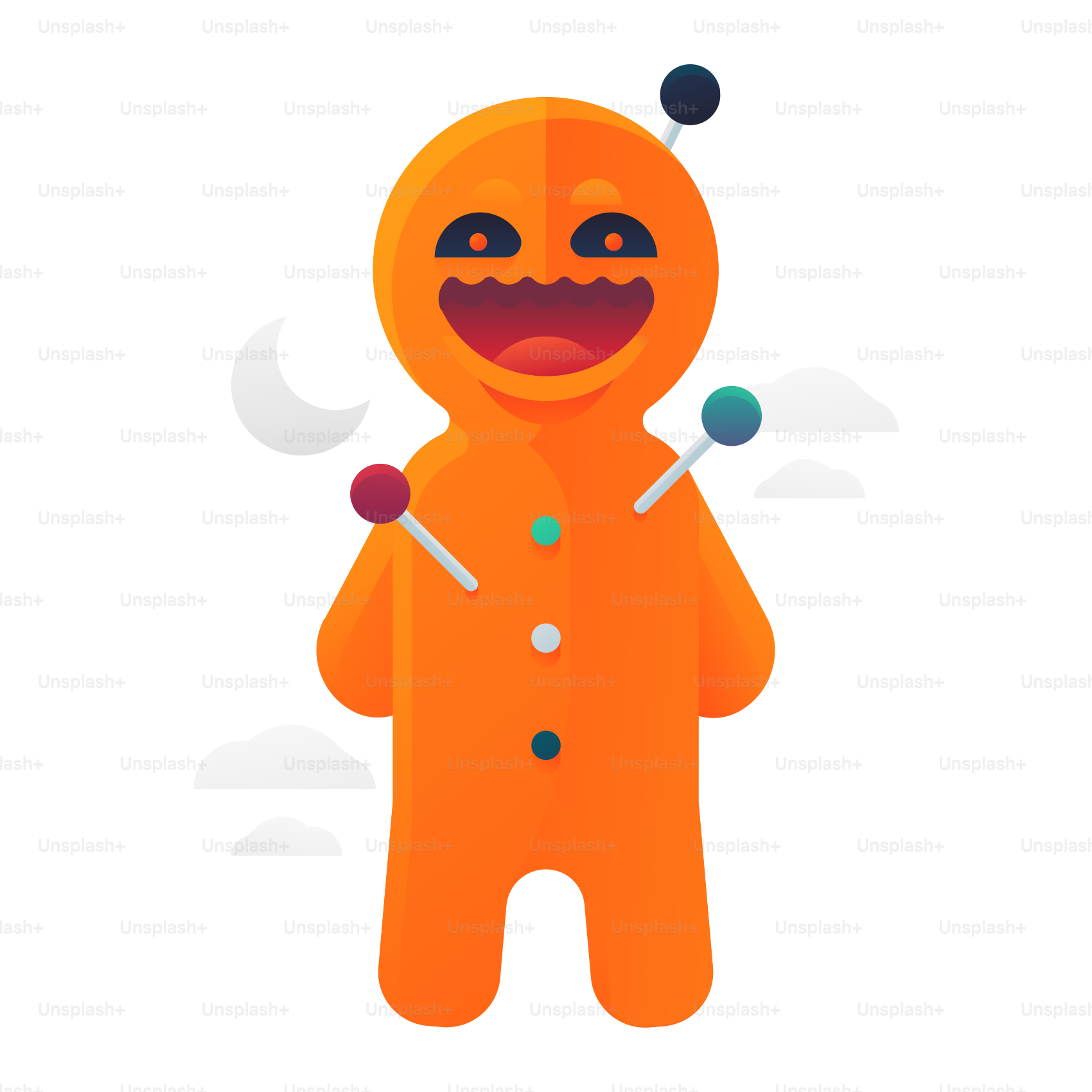 An orange cartoon character with a cigarette in his mouth vector –  Illustration Image on Unsplash